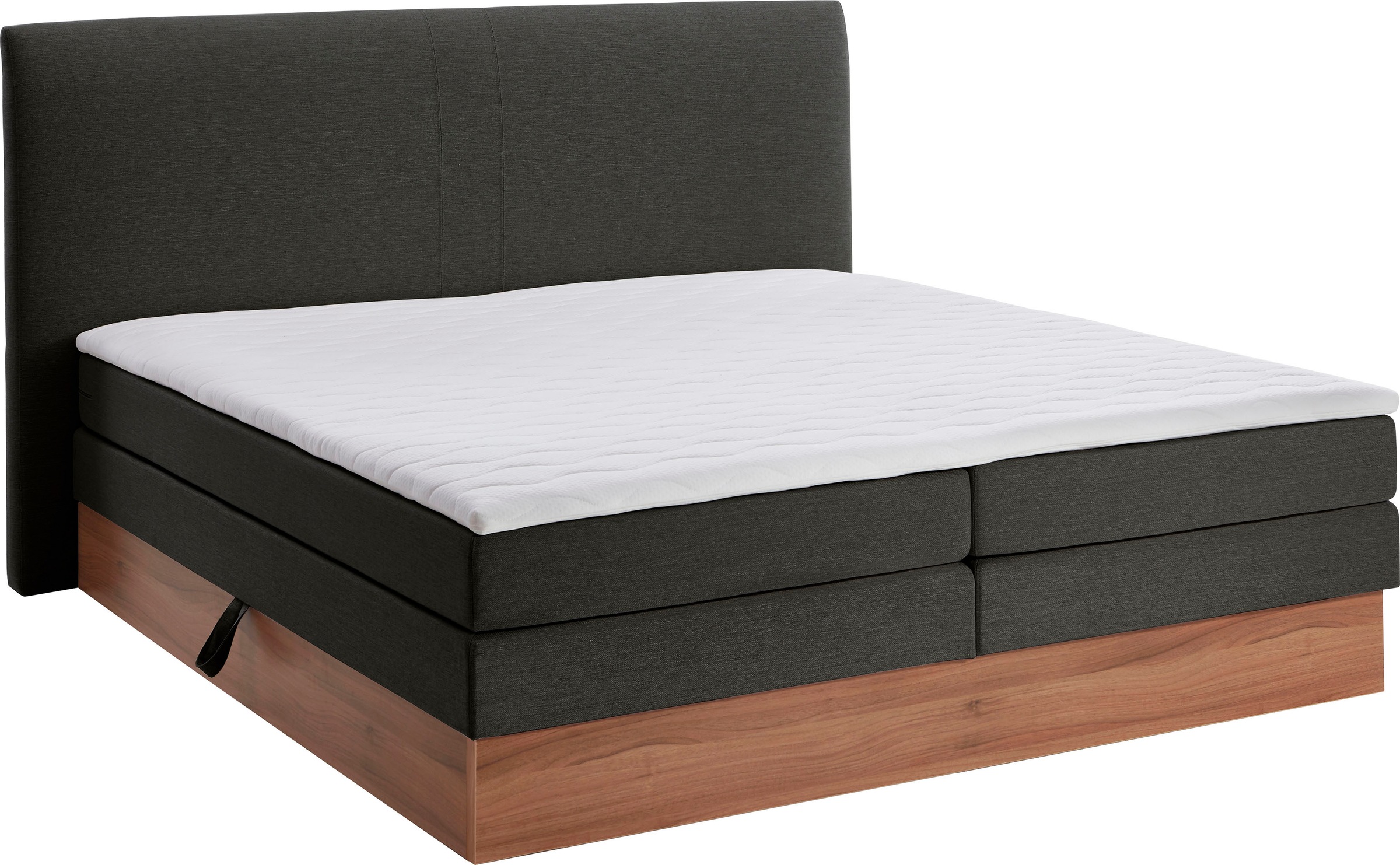 Home affaire Boxspringbett »Blomen«, mit Walnuss-Dekor, mit Bettkasten, verschiedene Härtegrade, mit Topper