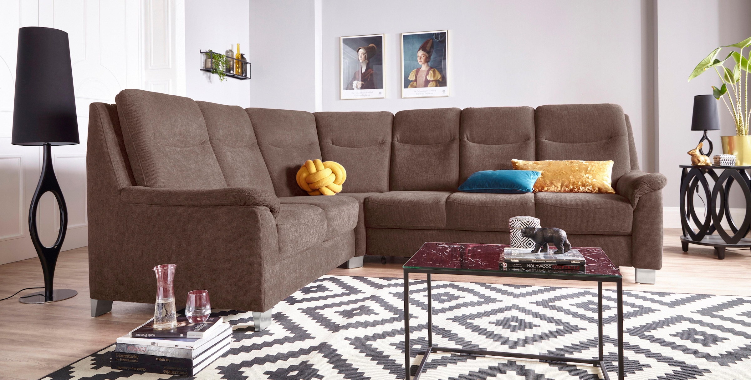 sit&more Ecksofa "Boccaccio L-Form" mit Federkern und Kopfteilverstellung, wahlweise mit Schlaffunktion