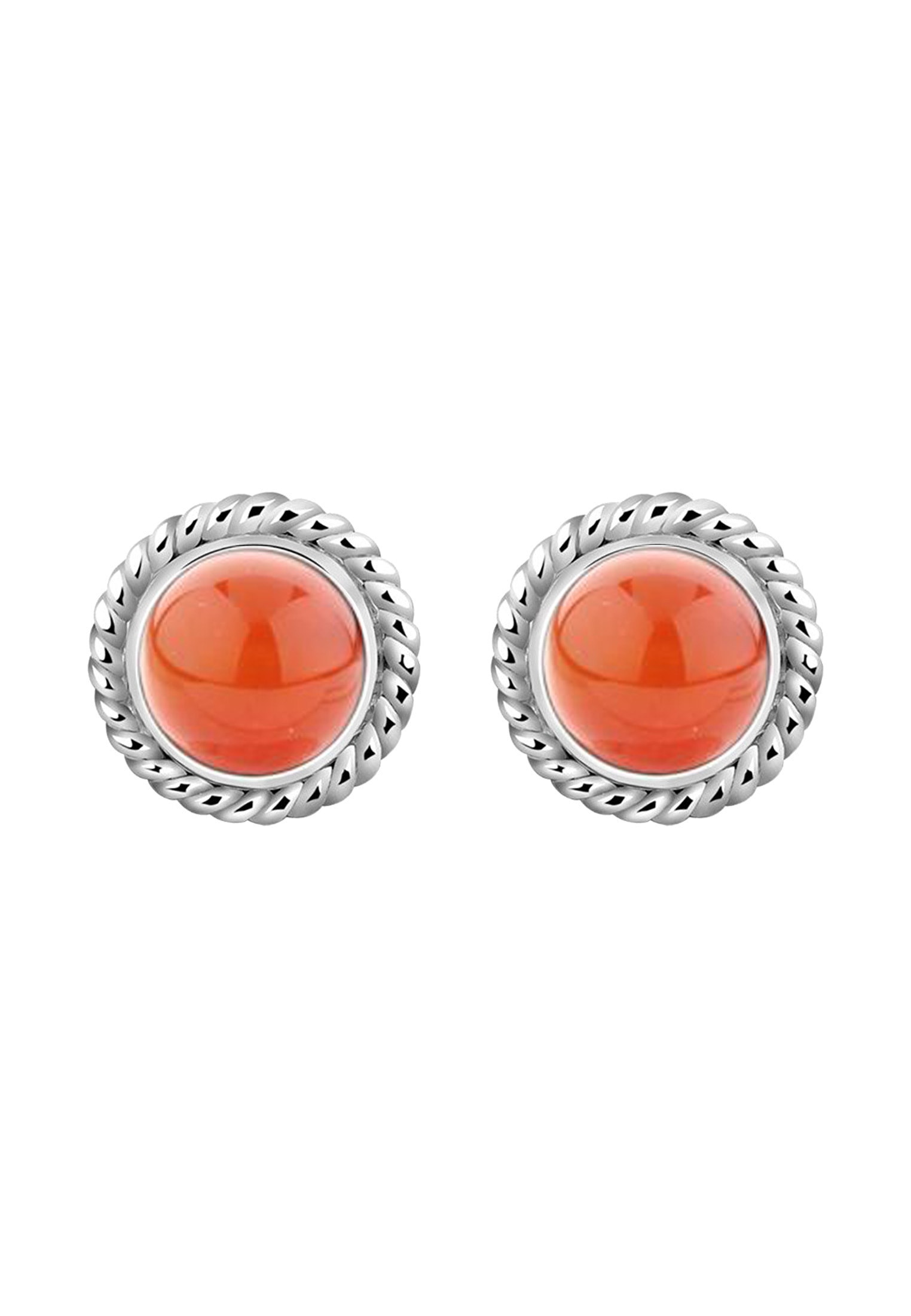 Nenalina Paar Ohrstecker »Karneol Geburtsstein Juli Trend 925 Silber«