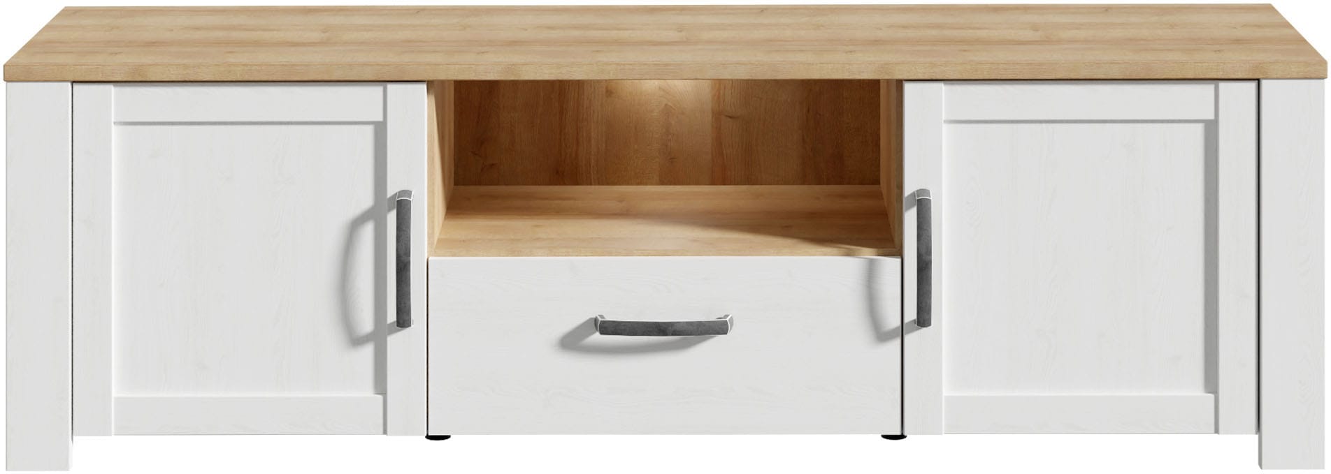 FORTE TV-Board "Bohol TV-Schrank, Stauraum, 2 farbiges Dekor, landhaus" B/H/T 166,1/51,8/42cm, 2 Türen, 1 SK