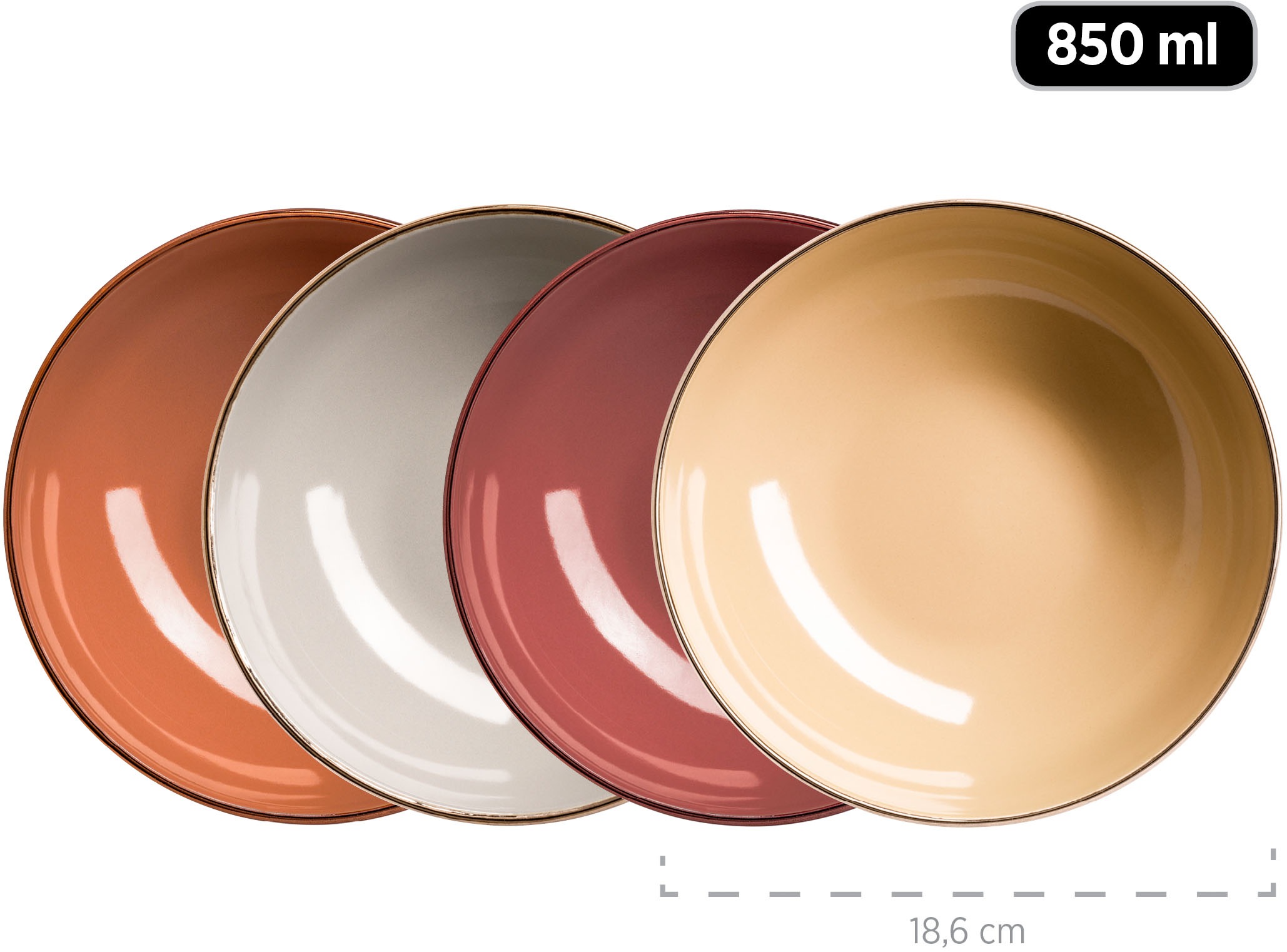 MÄSER Kombiservice »METALLIC RIM, Geschirr-Set, Steinzeug«
