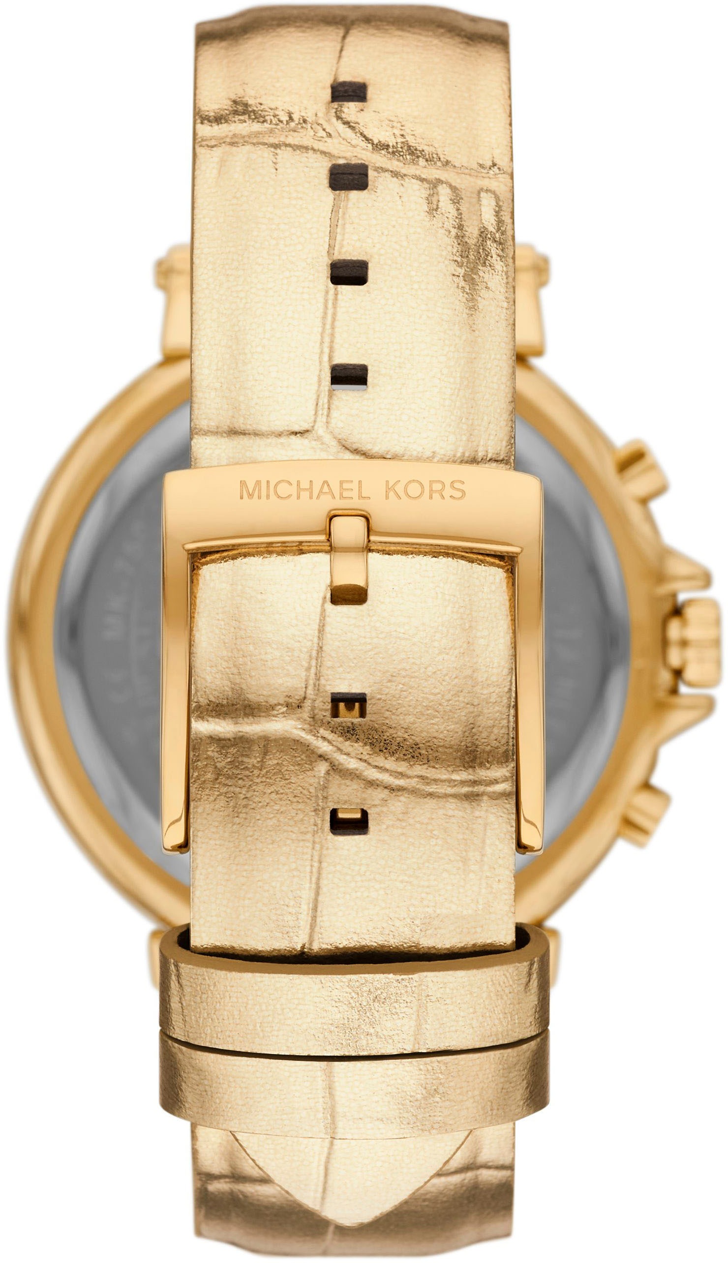 MICHAEL KORS Chronograph »MAREN«, Armbanduhr, Damenuhr, Lederarmband, analog, Tag, Stoppfunktion