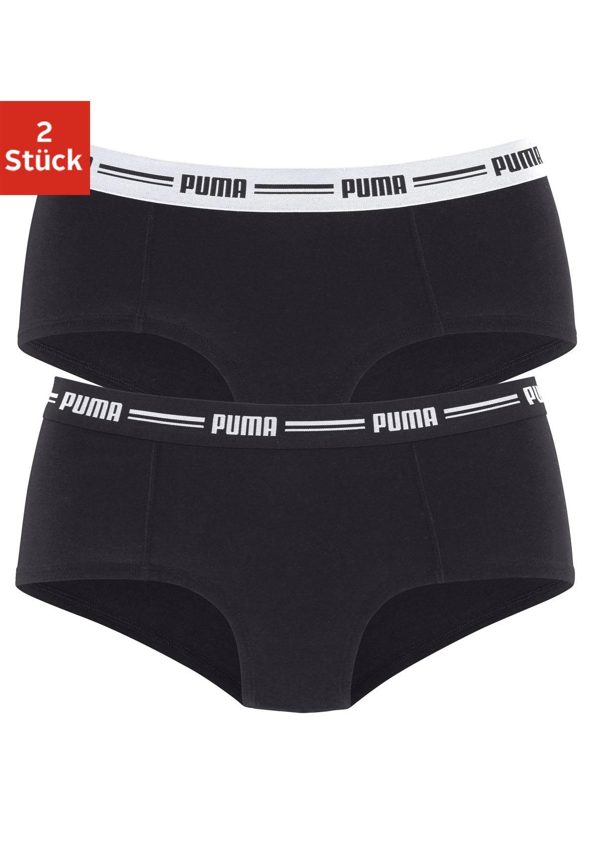 PUMA Panty "Iconic", (Packung, 2er-Pack), mit markantem Logo-Bund