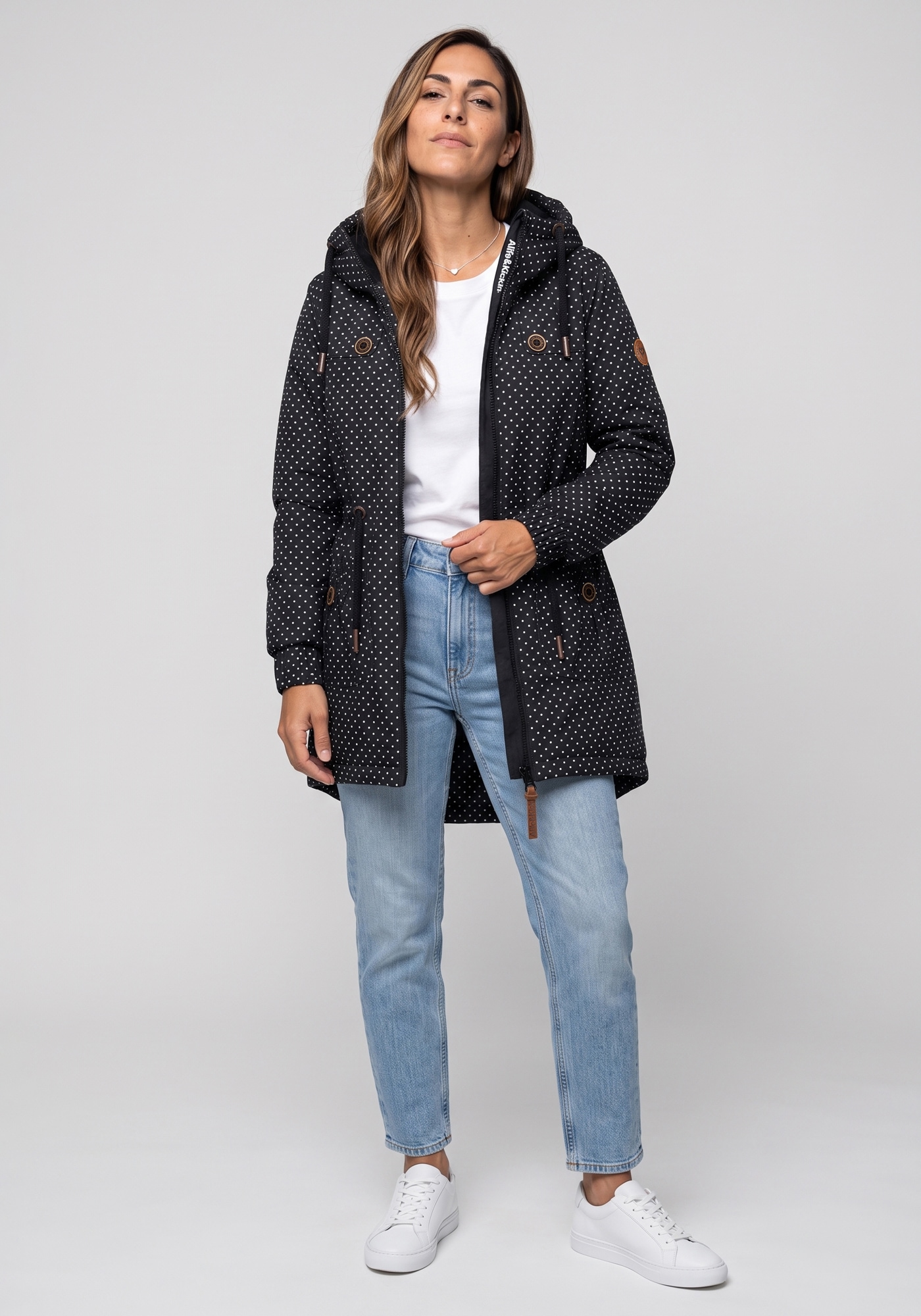 Alife & Kickin Outdoorjacke »CHARLOTTEAKB« mit Kapuze gefütterter Parka, Kapuzenjacke durch Bindeband tailliert