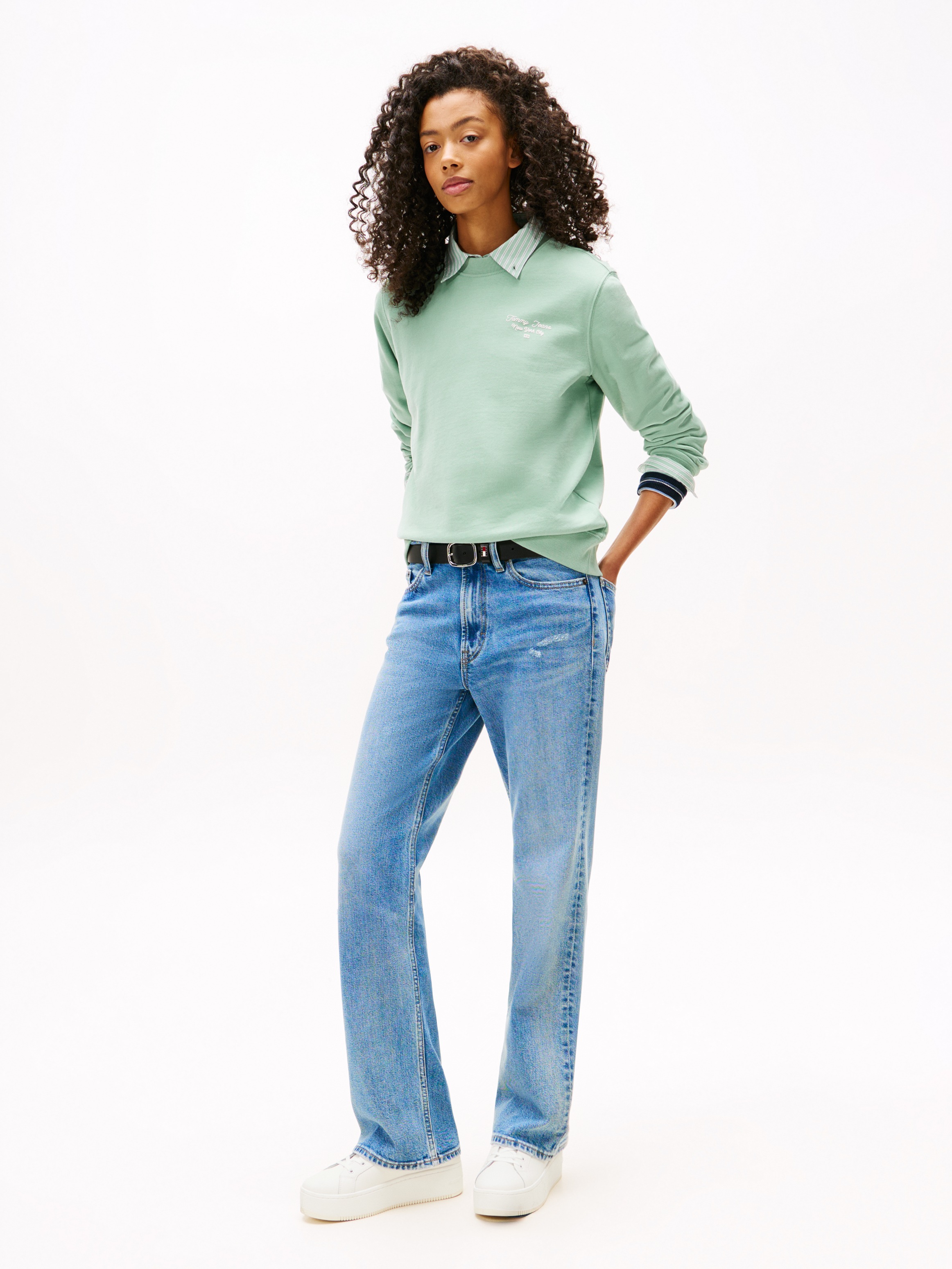Tommy Jeans Plateausneaker "TJW FLATFORM PEARLIZED SNEAKER", Freizeitschuh, günstig online kaufen