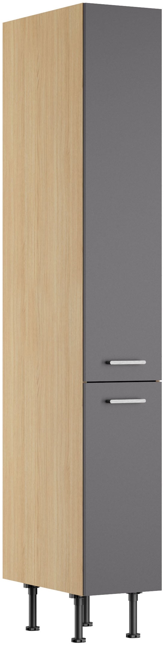 KOCHSTATION Apothekerschrank "KS-Lucy" Breite 30 cm, mit 2 Auszügen, Soft-Close, höhenverstellbare Füße