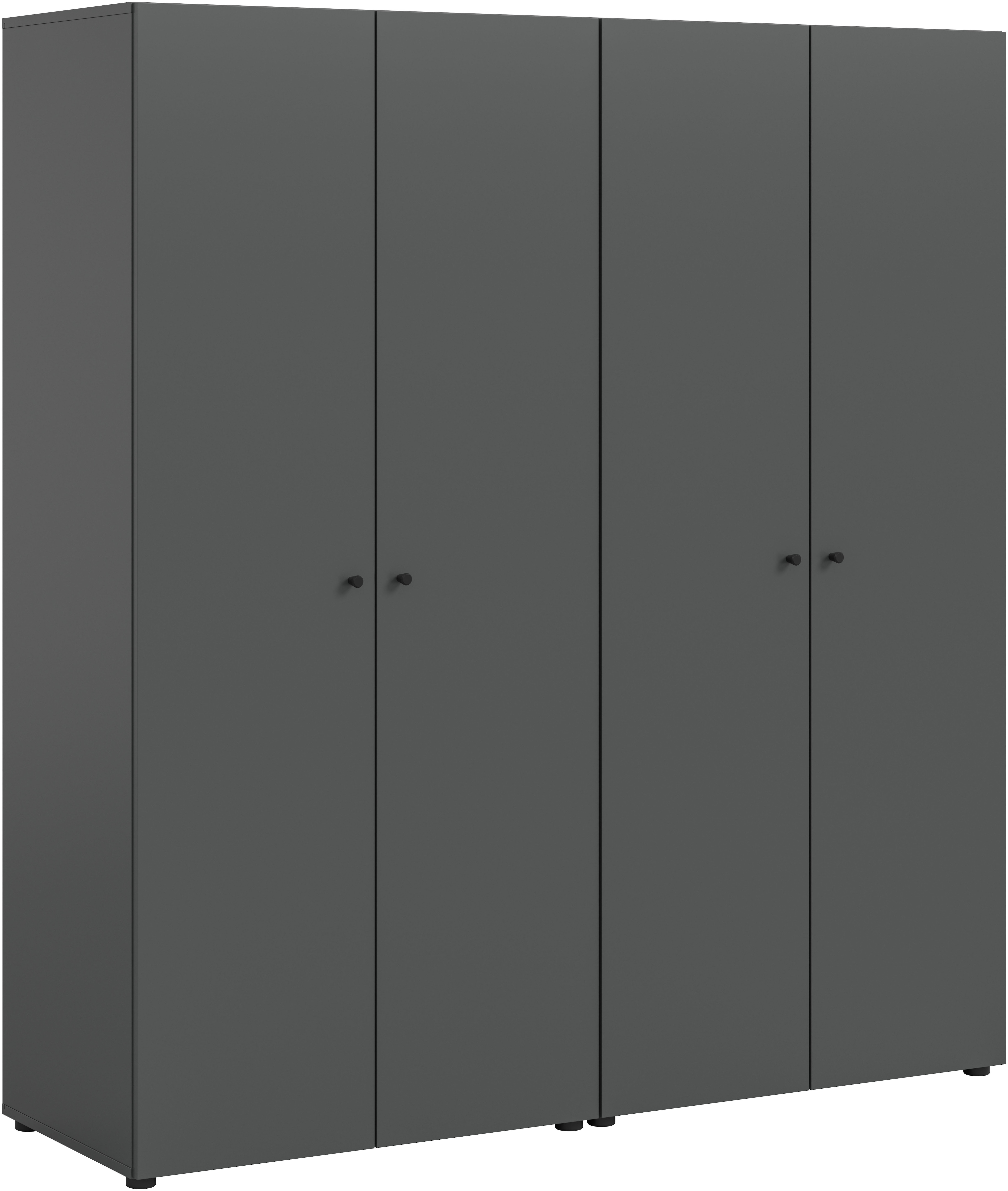 Home affaire Kleiderschrank "BILLINGS, Schlafzimmerschrank, Schrank, Garderobenschrank" OTTO BESTSELLER, Garderobe & Schlafzimmer, Breite 160cm, grau, 4-türig, inkl. 2 Kleiderstangen und 2 Ablageböden