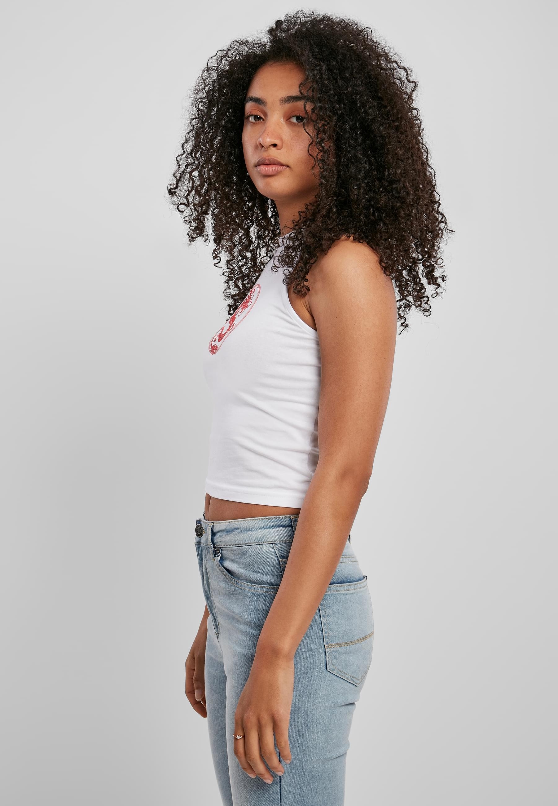 MisterTee Muskelshirt »MisterTee Damen Ladies Dragon Turtleneck Short Top«, (1 tlg.)
