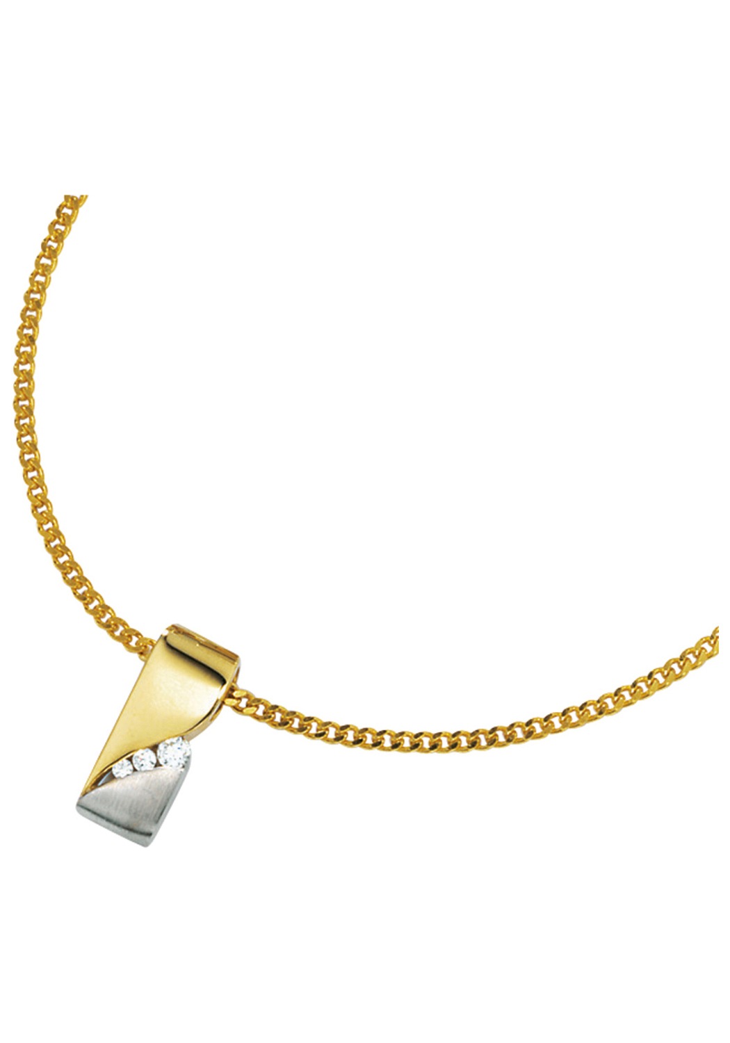 JOBO Kettenanhänger »Anhänger mit Zirkonia«, 333 Gold bicolor
