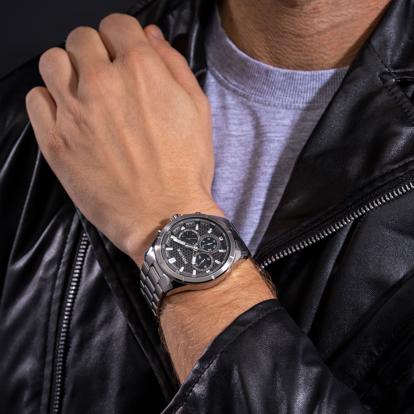 Police Multifunktionsuhr »MALAWI«, Quarzuhr, Armbanduhr, Herrenuhr, Made in Germany, Edelstahlarmband