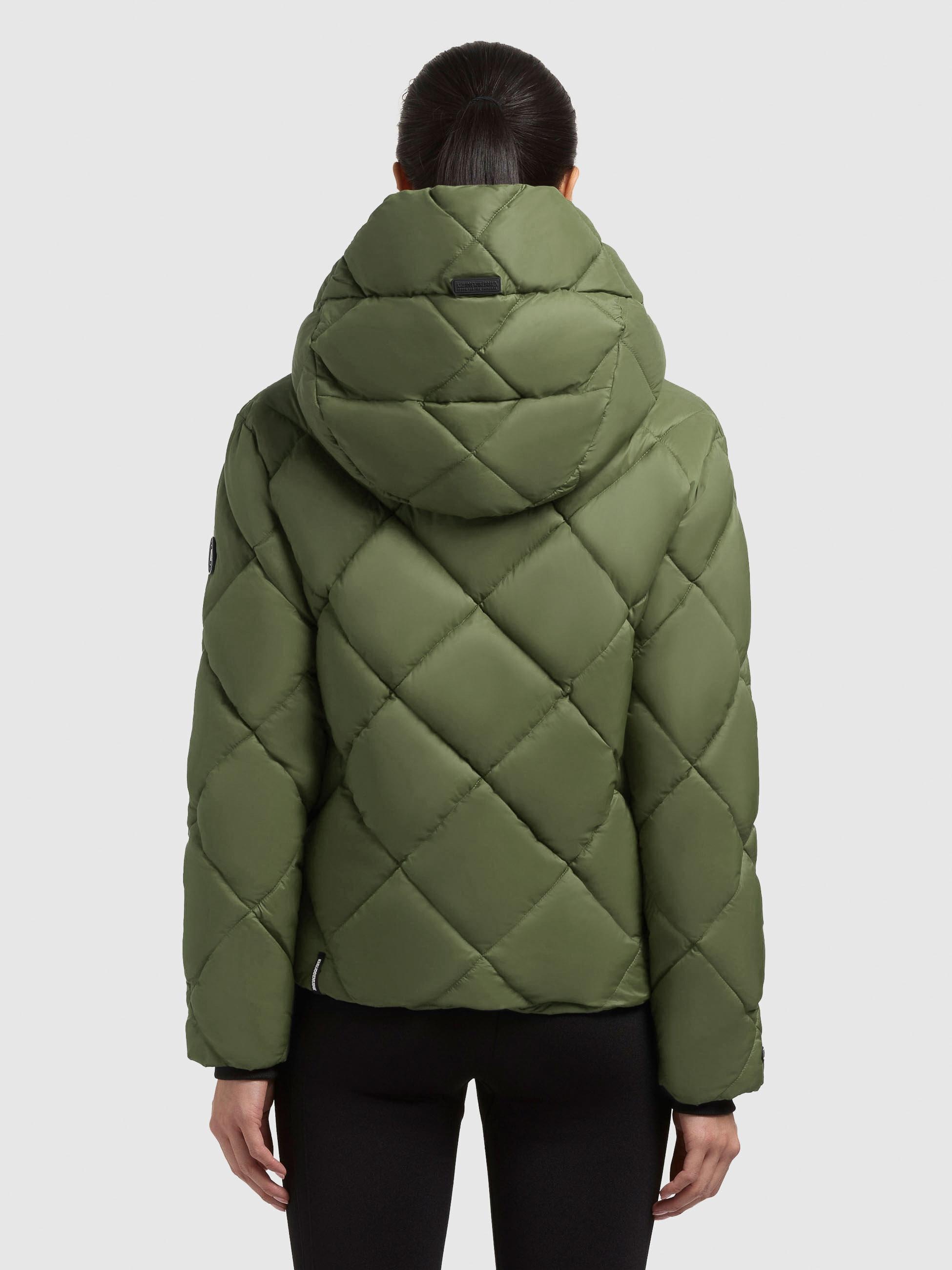 Steppjacke KHUJO "Lilian", Damen, Gr. XXL (44), grün, Obermaterial: 100% Nylon; Innenfutter: 100% Nylon; Wattierung: 100% Polyester, gerade hüftbedeckend, hoch geschlossener Ausschnitt, eng Rippstrickbündchen, Jacken Steppjacke, Damen Winterjacke mit Karo 2