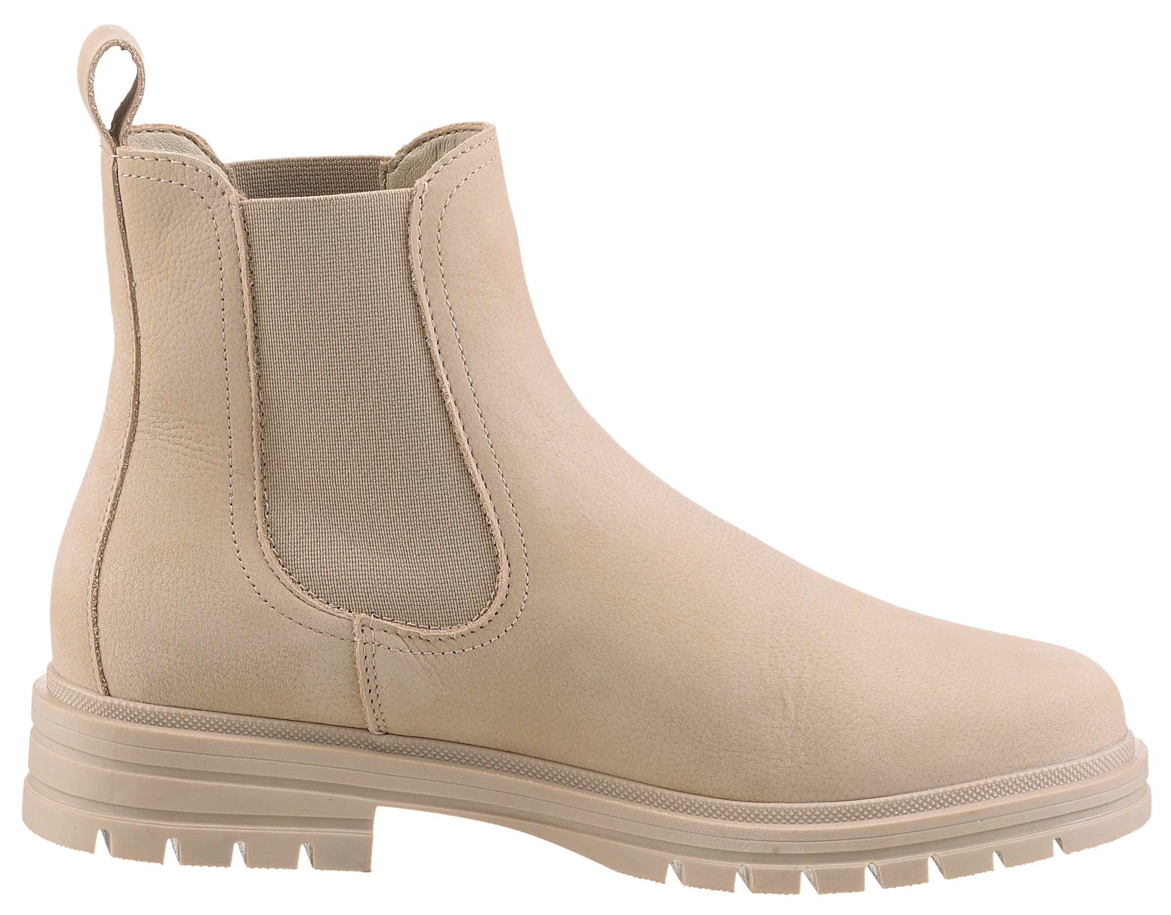 Tamaris Chelseaboots, Blockabsatz, Businessschuh, Schlupfboots, Stiefelette, Logoprägung