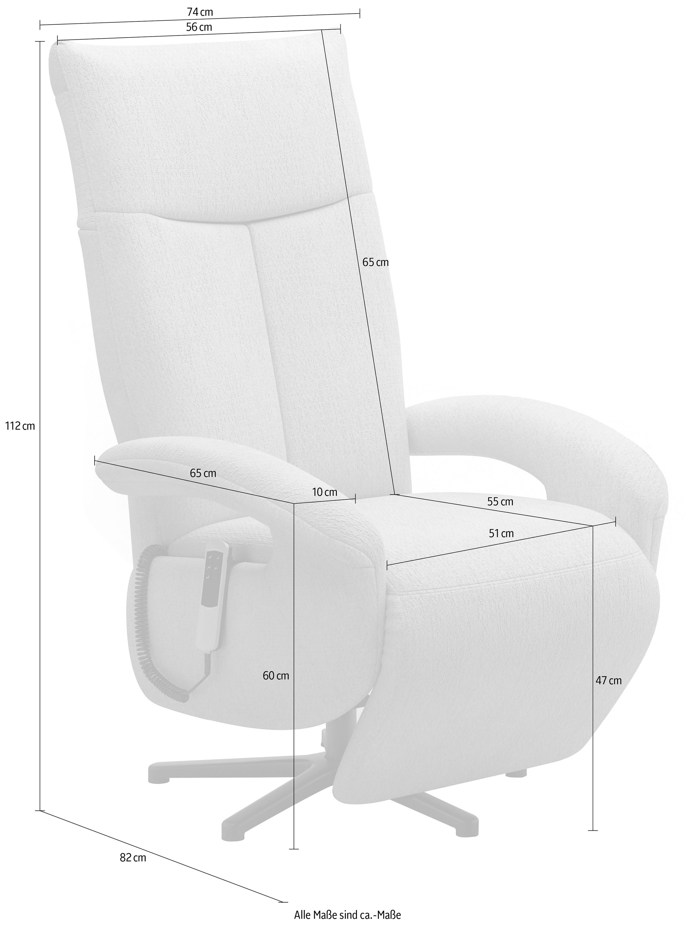 sit&more TV-Sessel »Amica«, wahlweise manuell oder elektrischer Funktion mit Akku