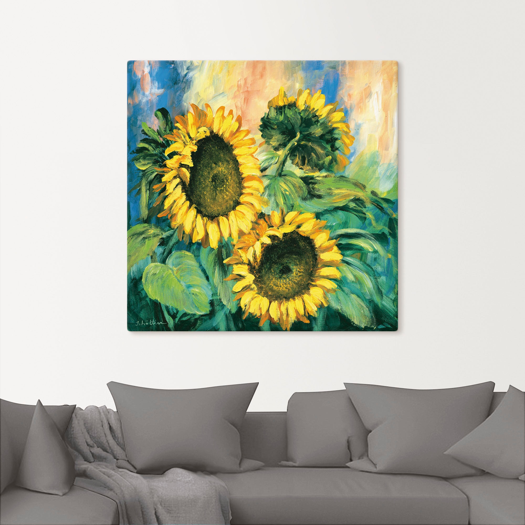 Artland Leinwandbild »Sonnenblumen II«, Blumen, (1 St.), auf Keilrahmen gespannt