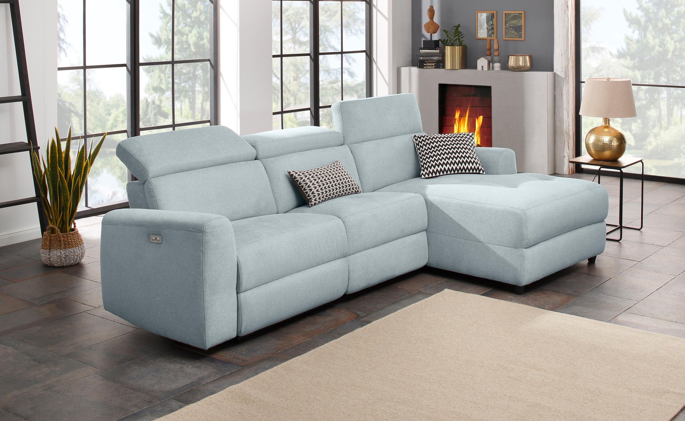 Home affaire Ecksofa »Sentrano, L-Form,«, 275 cm, man. o. elektr. Relaxfunktion und USB/Kopfverstellung