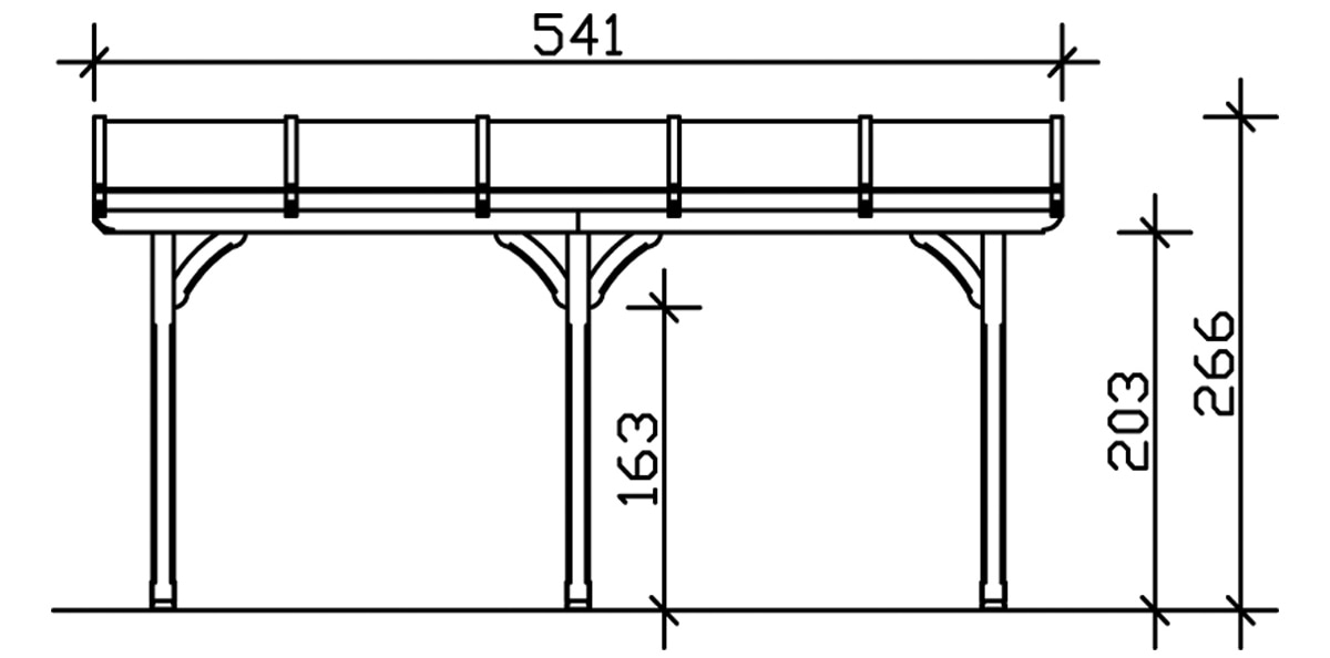 Skanholz Terrassendach »Rimini«, 541 cm Breite, verschiedene Tiefen