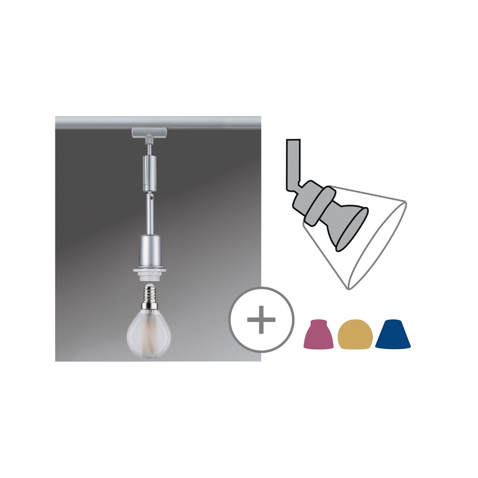Paulmann Schienensystem-Leuchten »URail Pendel DecoSystems Basic E14 max. 20W dimmbar 230V«, (1 tlg.), Einzelspot, dimmbar