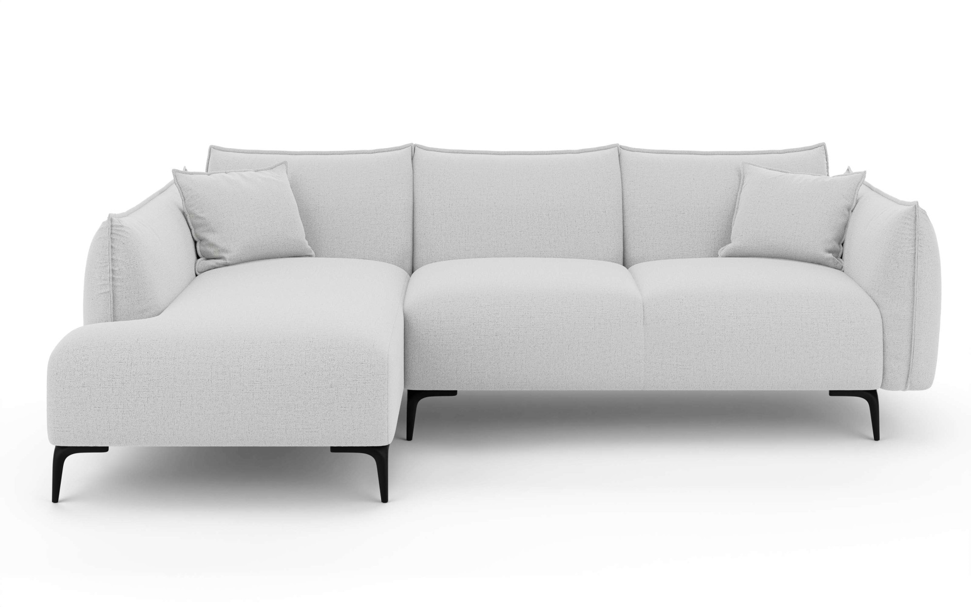 LeGer Home by Lena Gercke Ecksofa »Adelita mit Ottomane links oder rechts bestellbar, B/H/T 270/97/168« L-Form mit Wellenunterfederung, enthält 2 Zierkissen