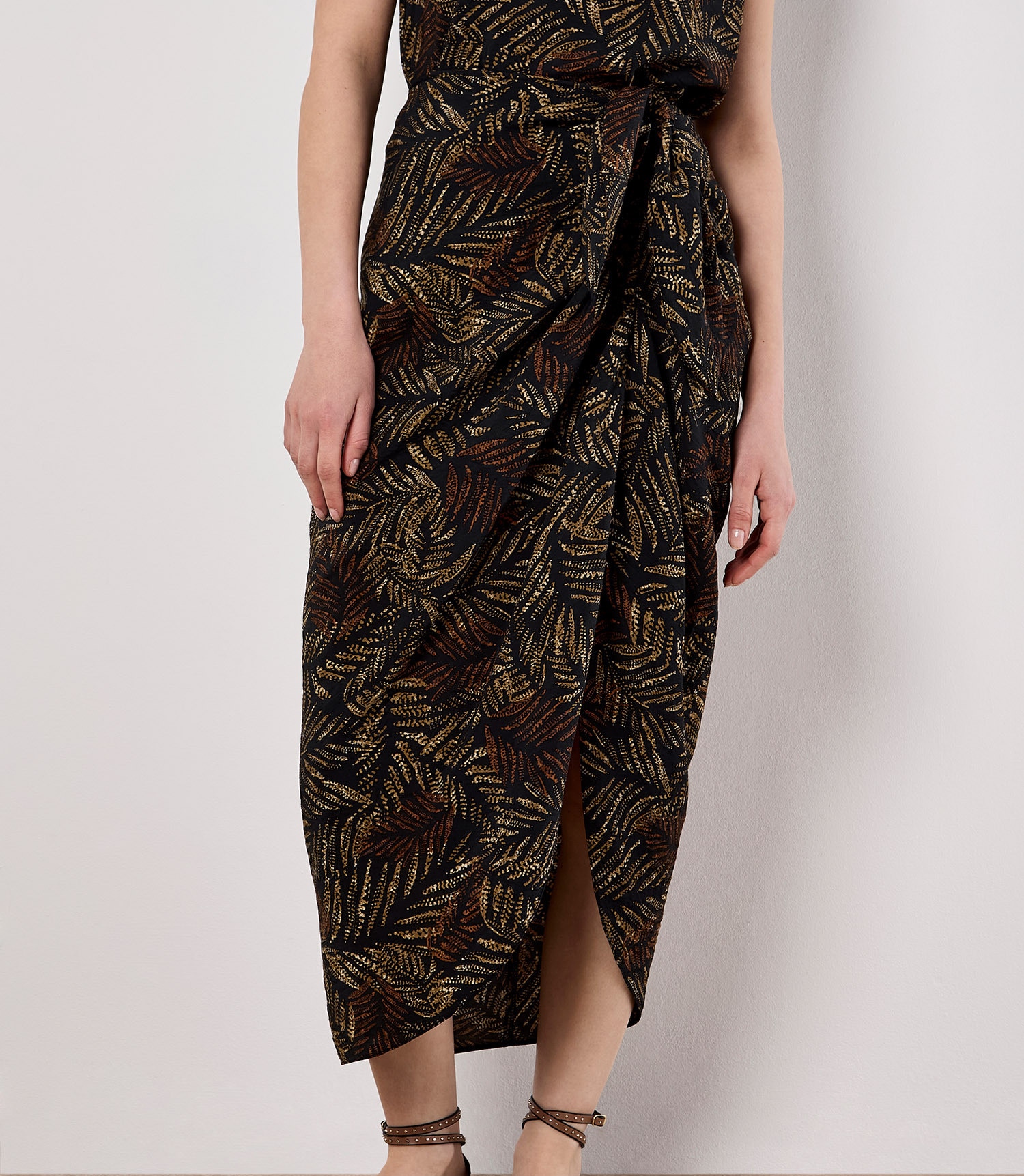 Apricot Midirock »Rock« mit Batik-Blattmuster