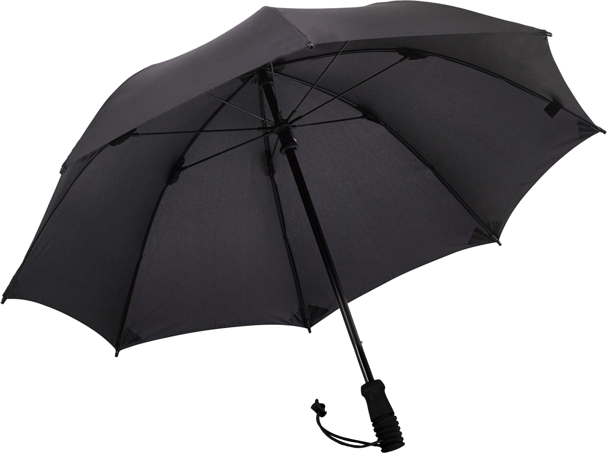 EuroSCHIRM® Stockregenschirm »Swing handsfree, schwarz«, verlängerbarer Schaft, handfrei tragbar