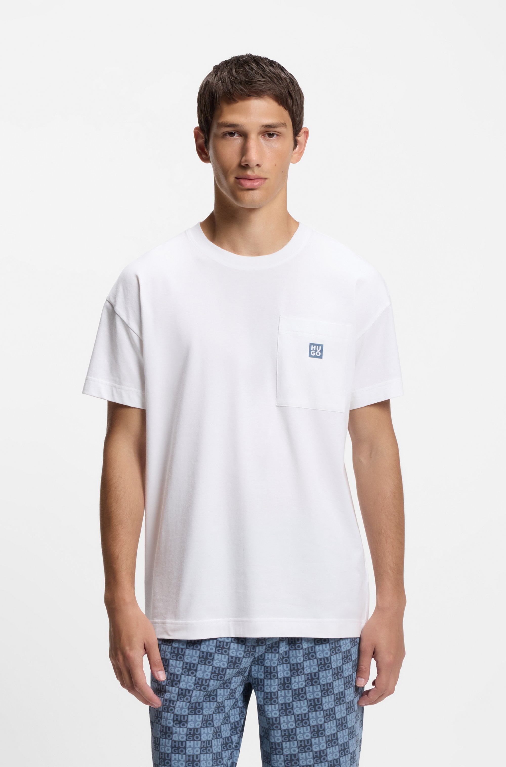 HUGO Underwear Pyjamaoberteil "Aaron" normale Passform, kleines Logo auf de günstig online kaufen