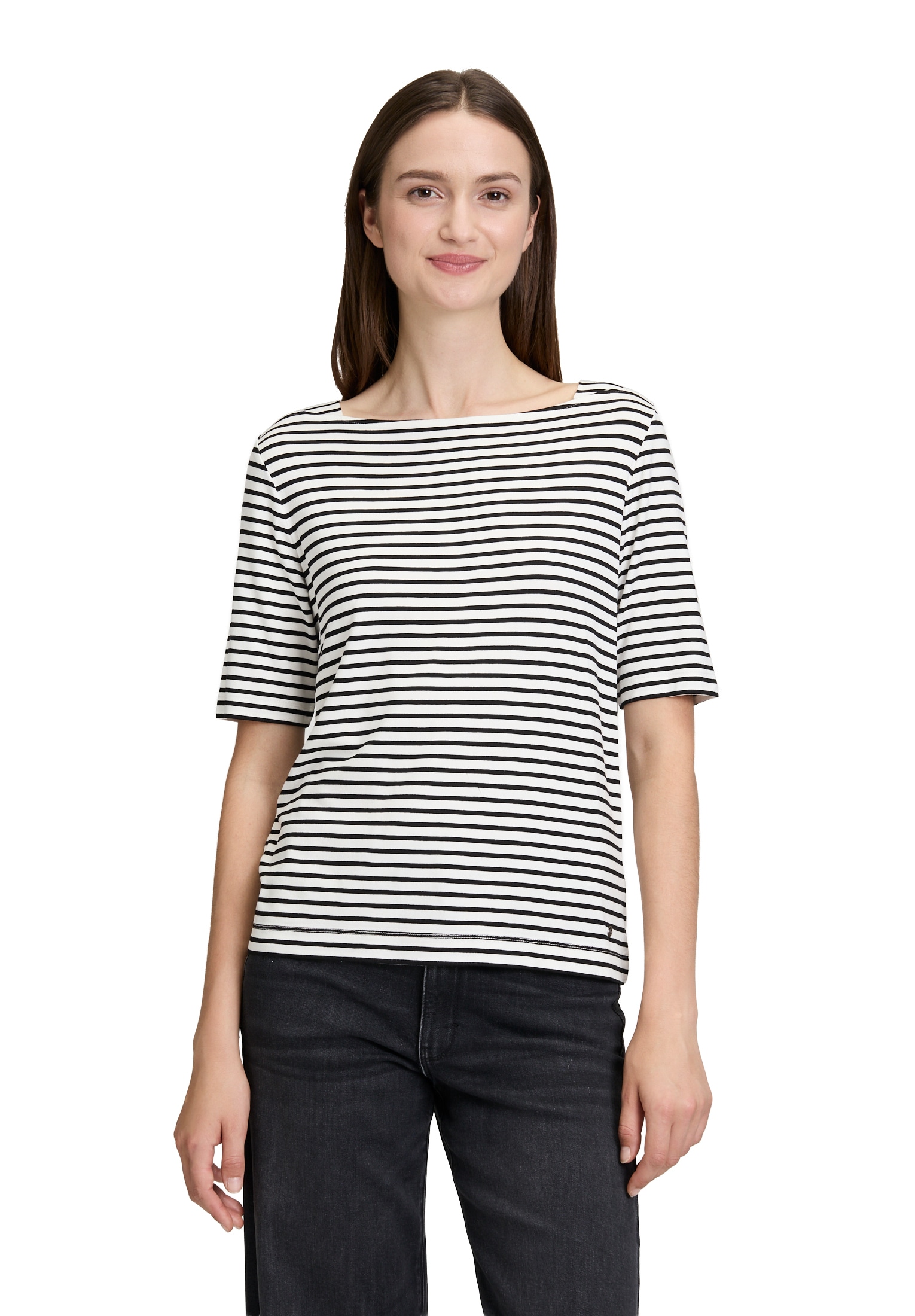 Betty&Co Kurzarmshirt "Betty & Co Damen Streifenshirt mit U-Boot-Ausschnitt günstig online kaufen