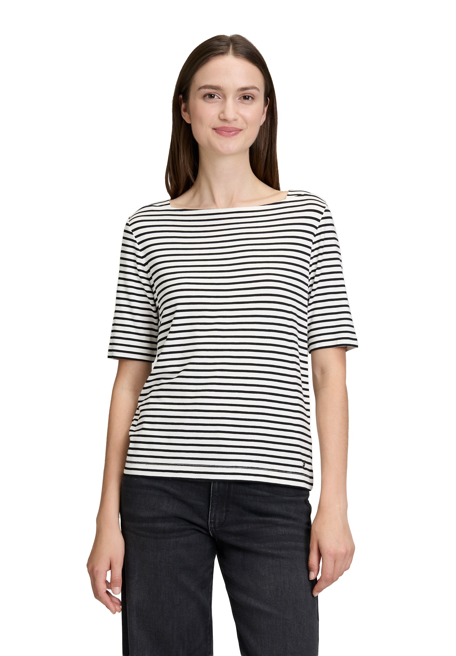 Betty&Co Kurzarmshirt "Betty & Co Streifenshirt mit U-Boot-Ausschnitt", (1 günstig online kaufen