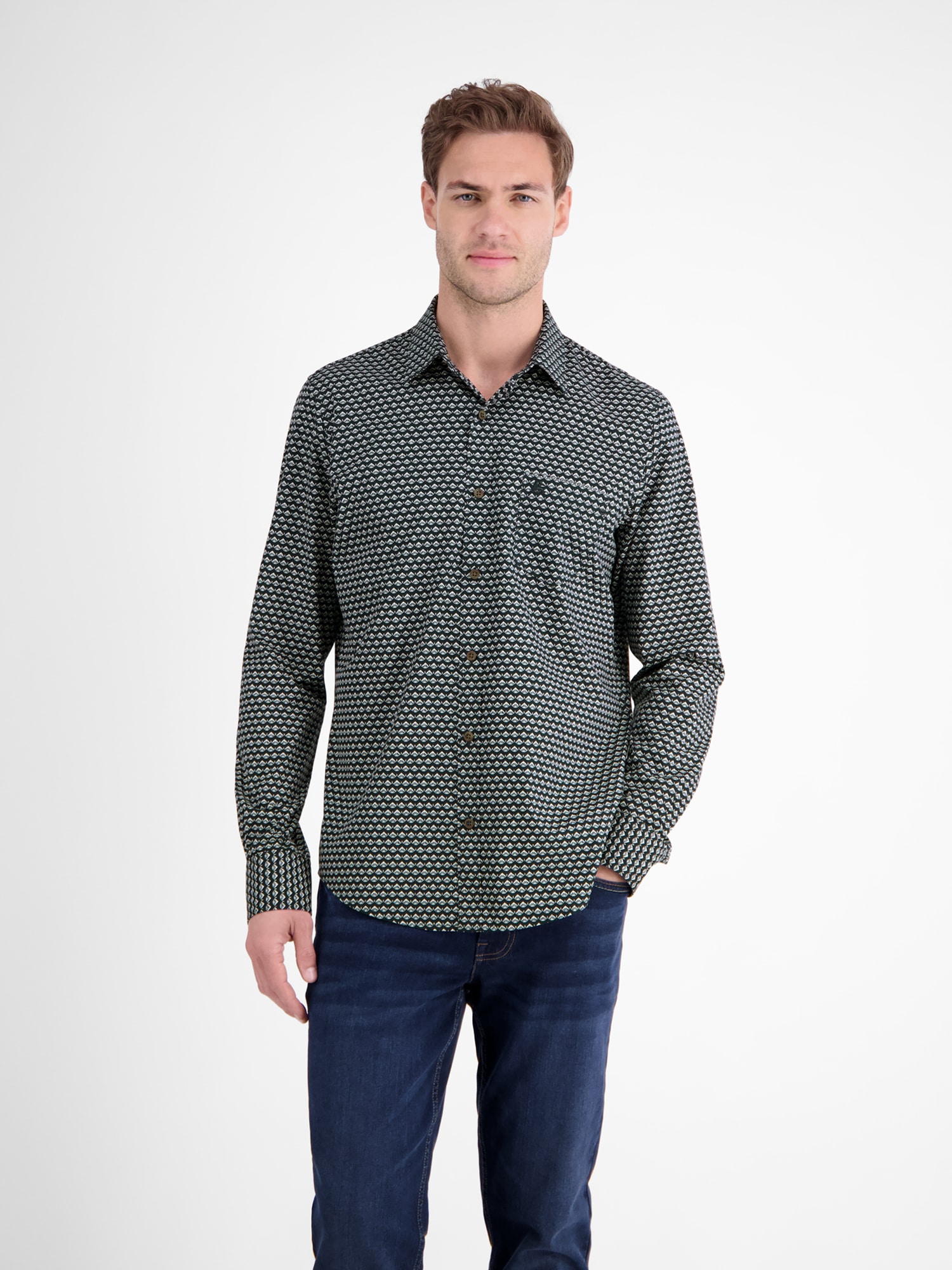 LERROS Langarmhemd "Langarmhemd mit grafischem Muster" günstig online kaufen