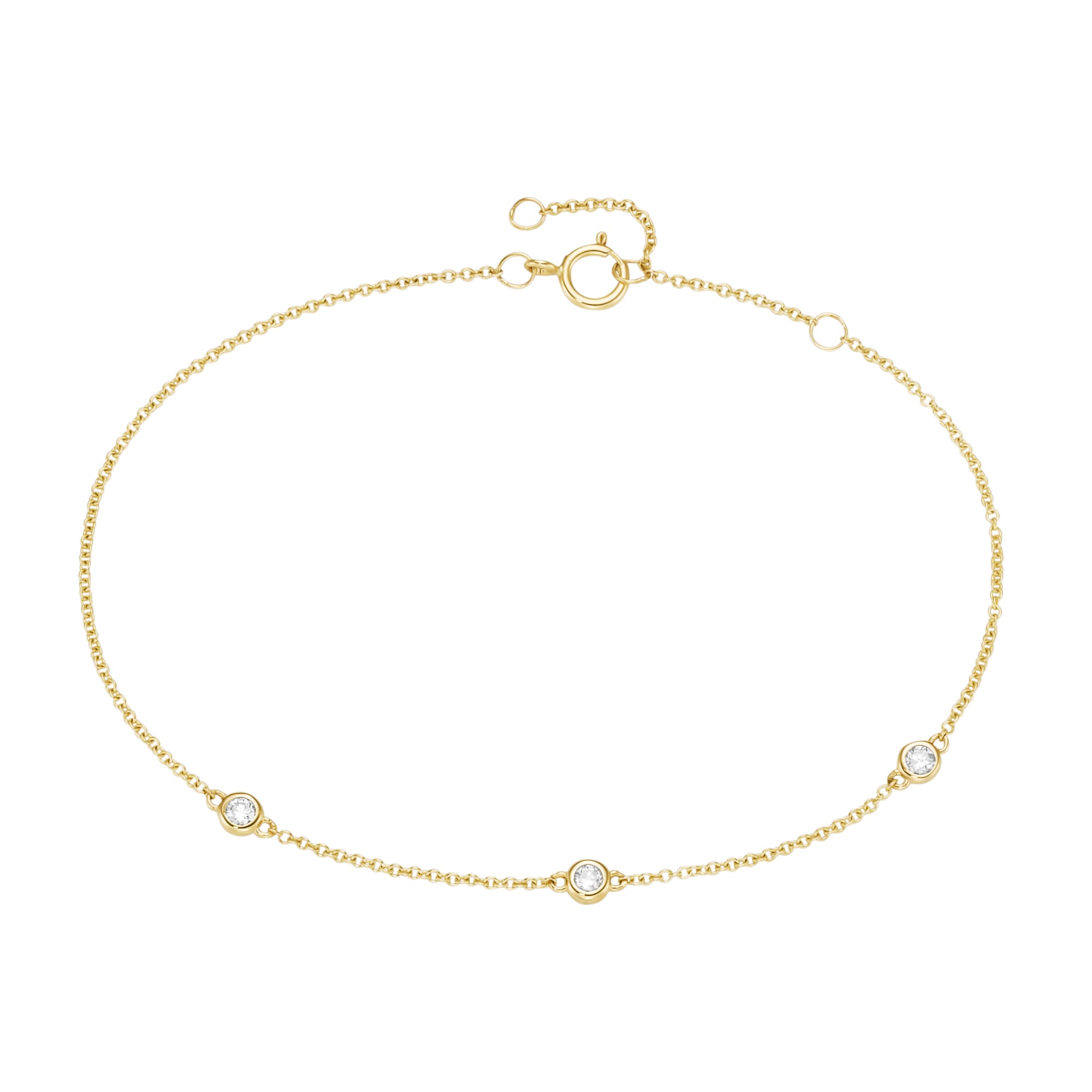 Merano 585« Armband Gold »mit 3 bestellen Zargenfassung, Luigi BAUR funkelnden Brillanten, |