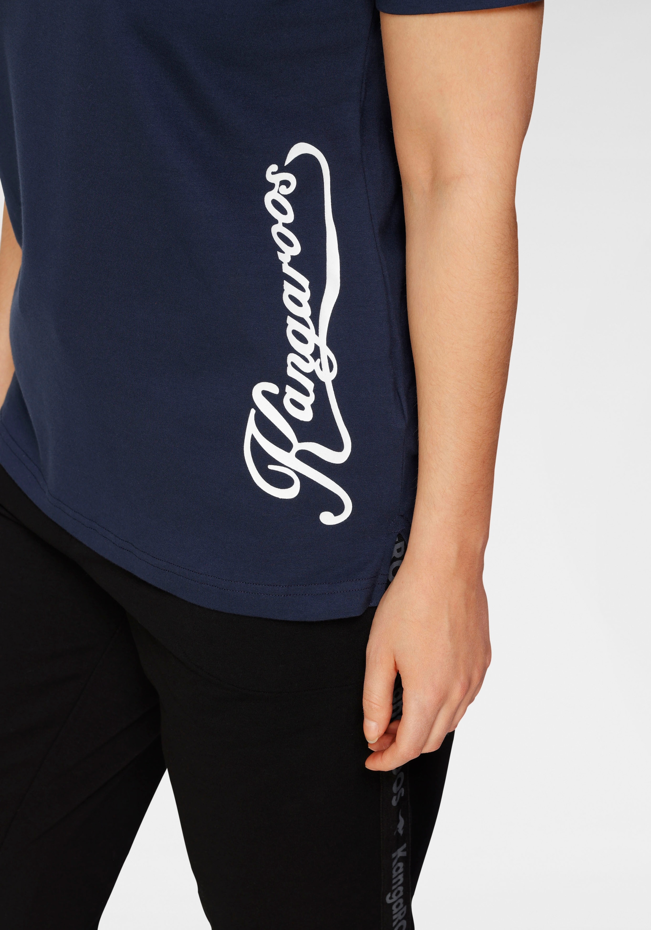 KangaROOS T-Shirt, Kurzarm, figurumspielend, unifarben, Rundhalsausschnitt, casual