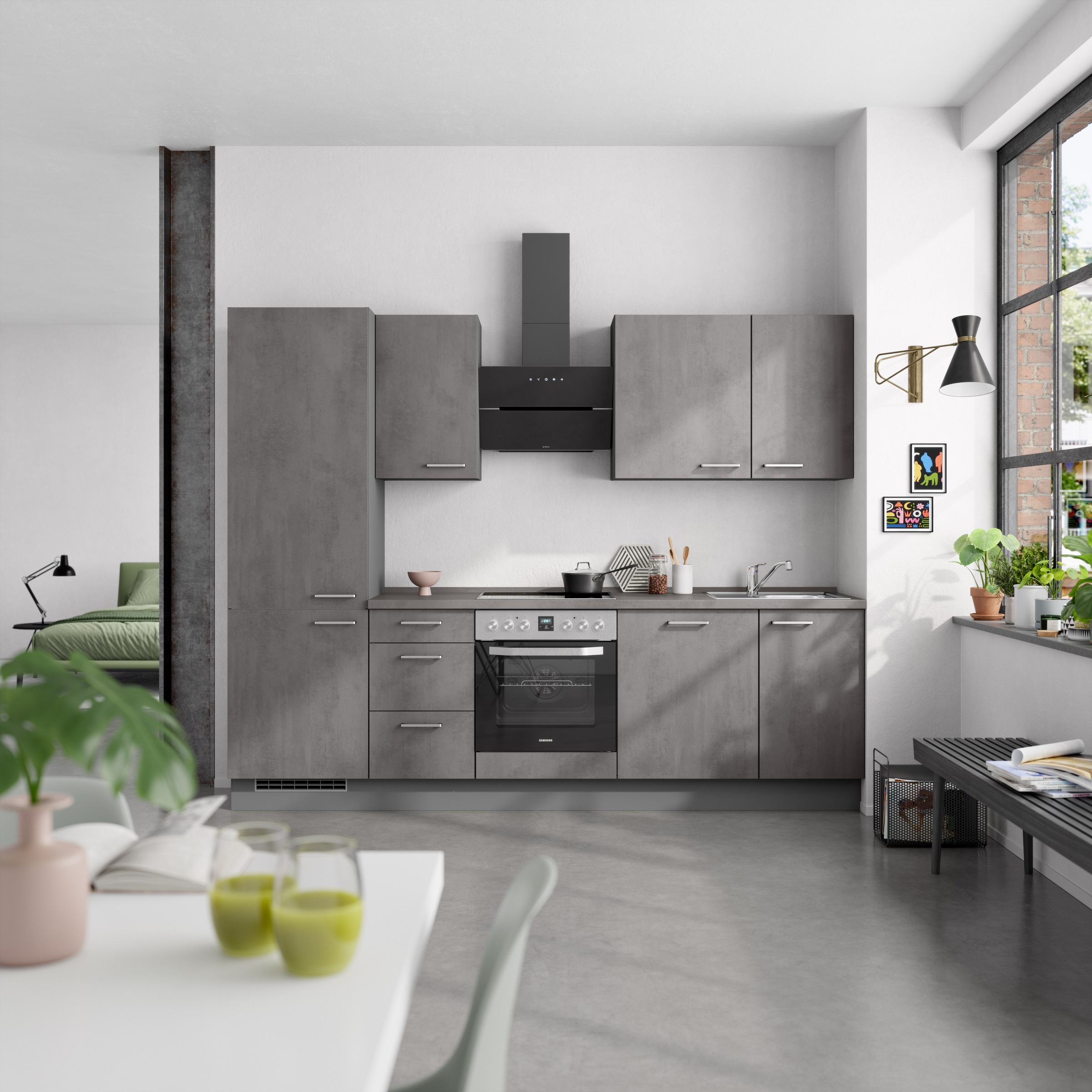 nobilia® Küchenzeile »"Riva II"«, vormontiert, Ausrichtung wählbar, Breite 270 cm, wahlw. mit E-Geräten
