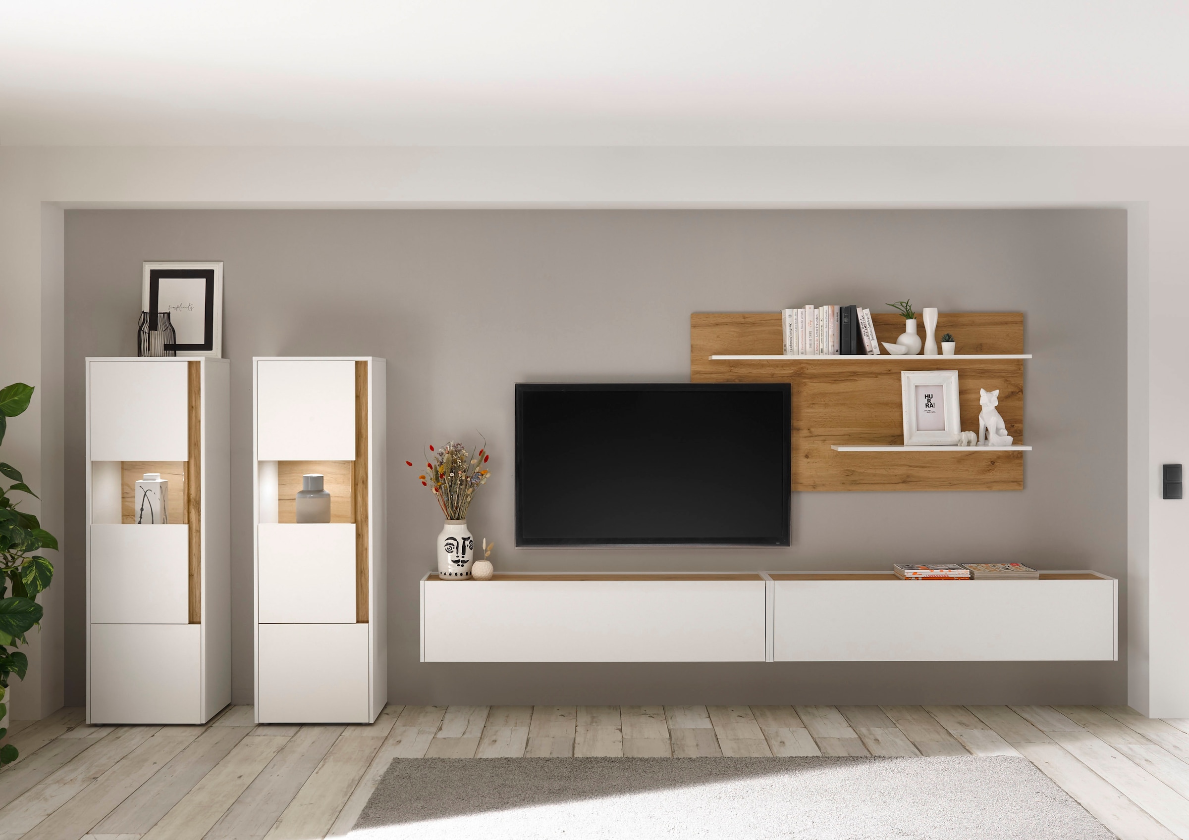 Home affaire Wohnwand "City/Giron, moderne Anbauwand, Komplettset in vielen Farben verfügbar" Set, 5 Stk. tlg.