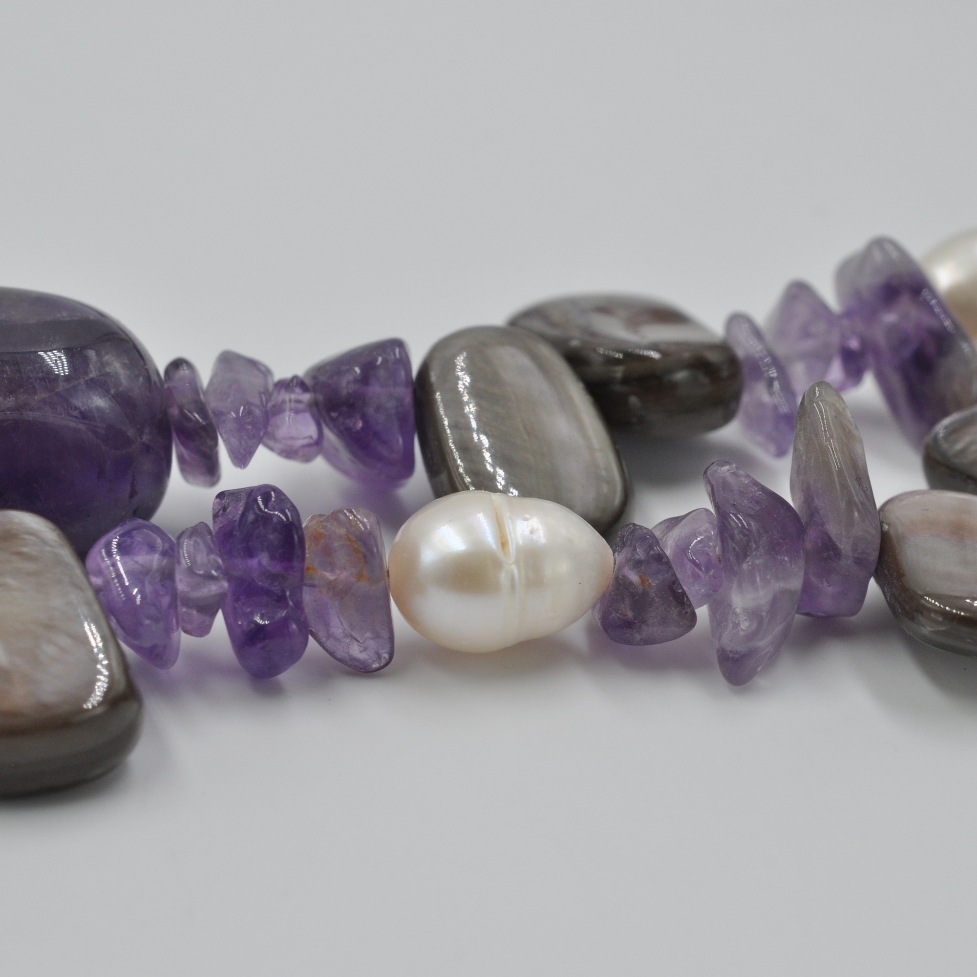 Steuer Collierkettchen »Collier 2-reihig Amethyst,Perlen und Muschel«