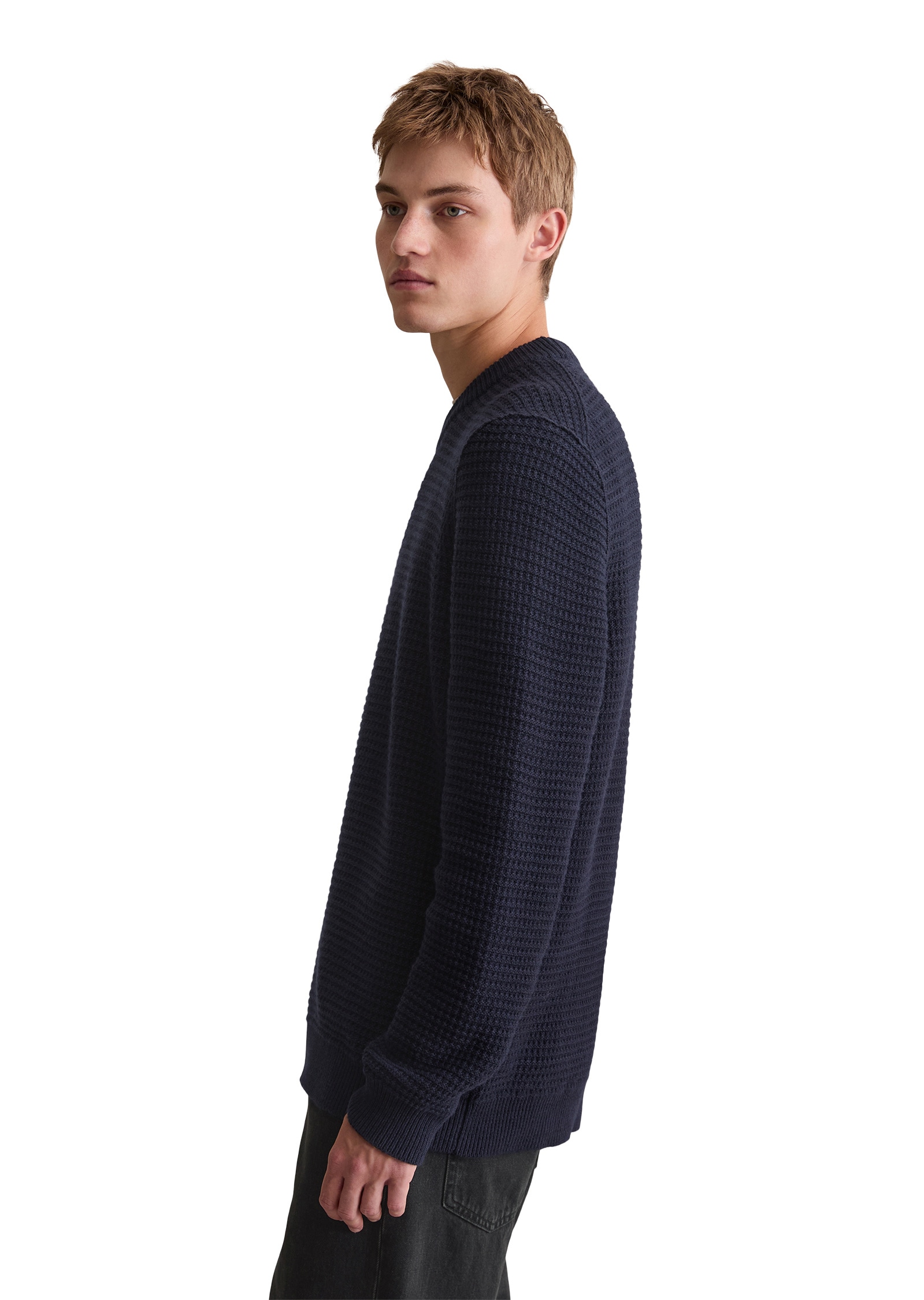 Marc O'Polo DENIM Rundhalspullover »mit markanter Struktur«