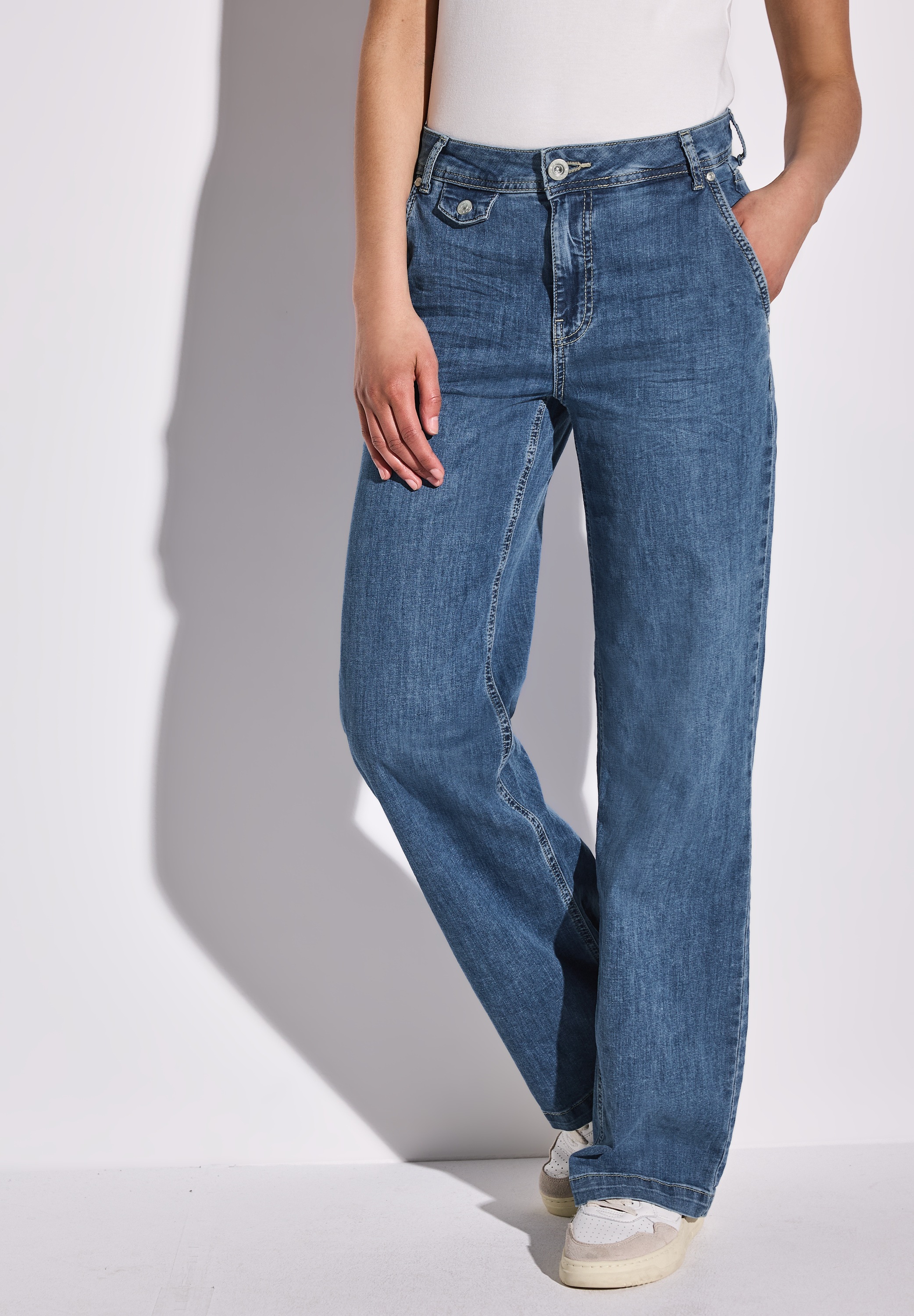 STREET ONE Loose-fit-Jeans High Waist günstig online kaufen