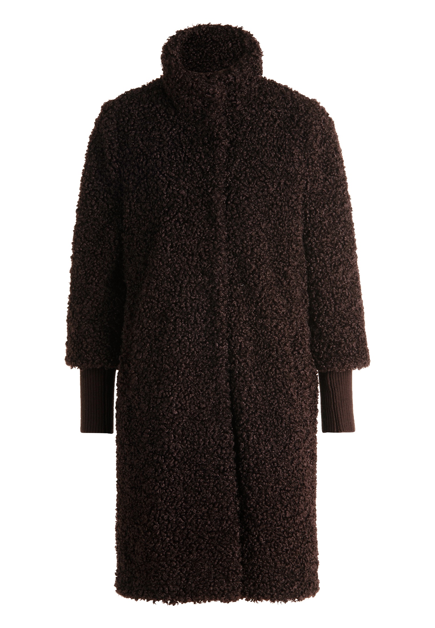 Zero Fellimitatmantel "zero Damen Teddymantel mit Stehkragen" günstig online kaufen