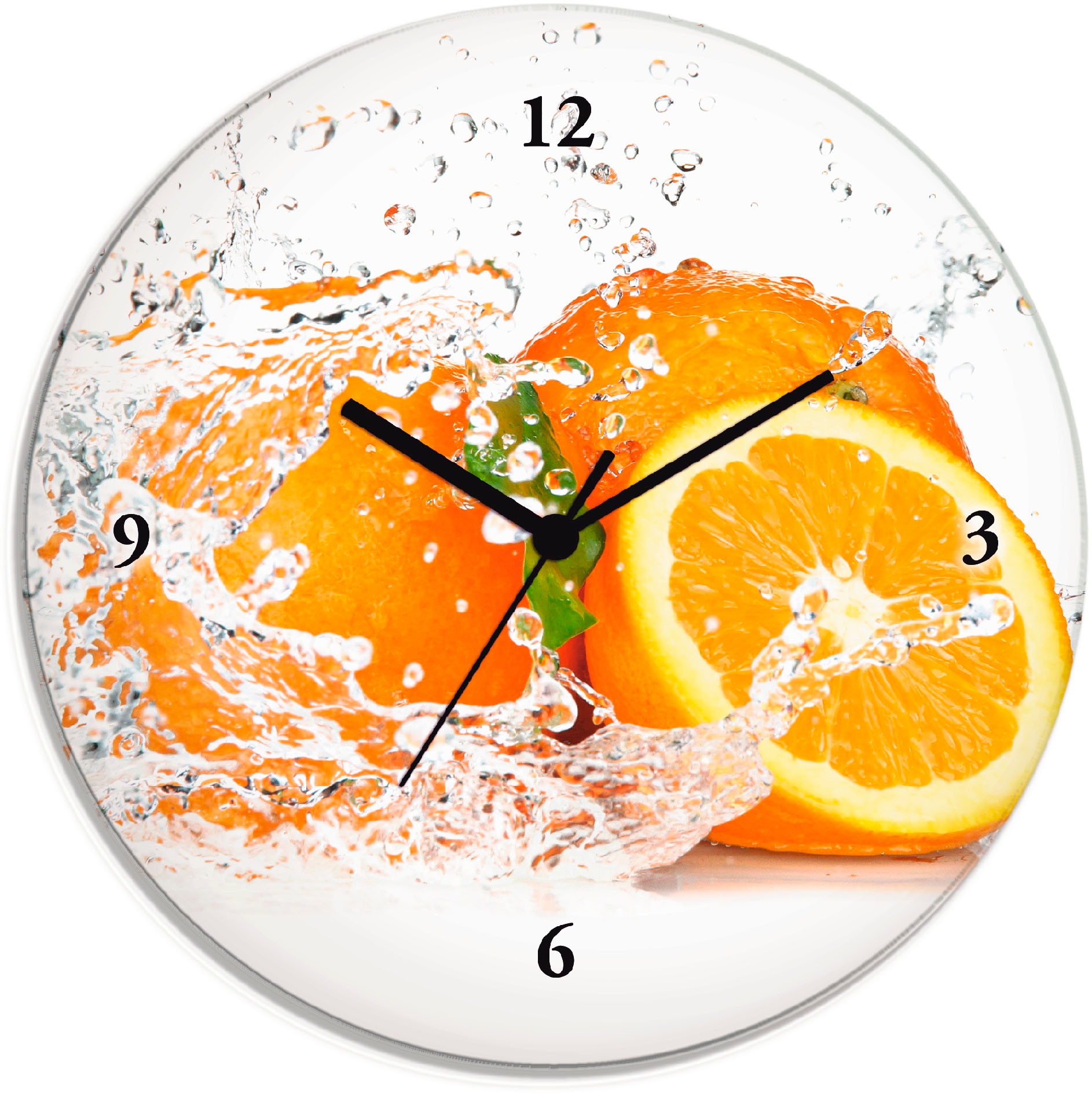 Artland Wanduhr »Orange mit kaufen Quarz- BAUR Spritzwasser«, | mit Tickgeräusche ohne oder Funhuhrwerk, wahlweise lautlos