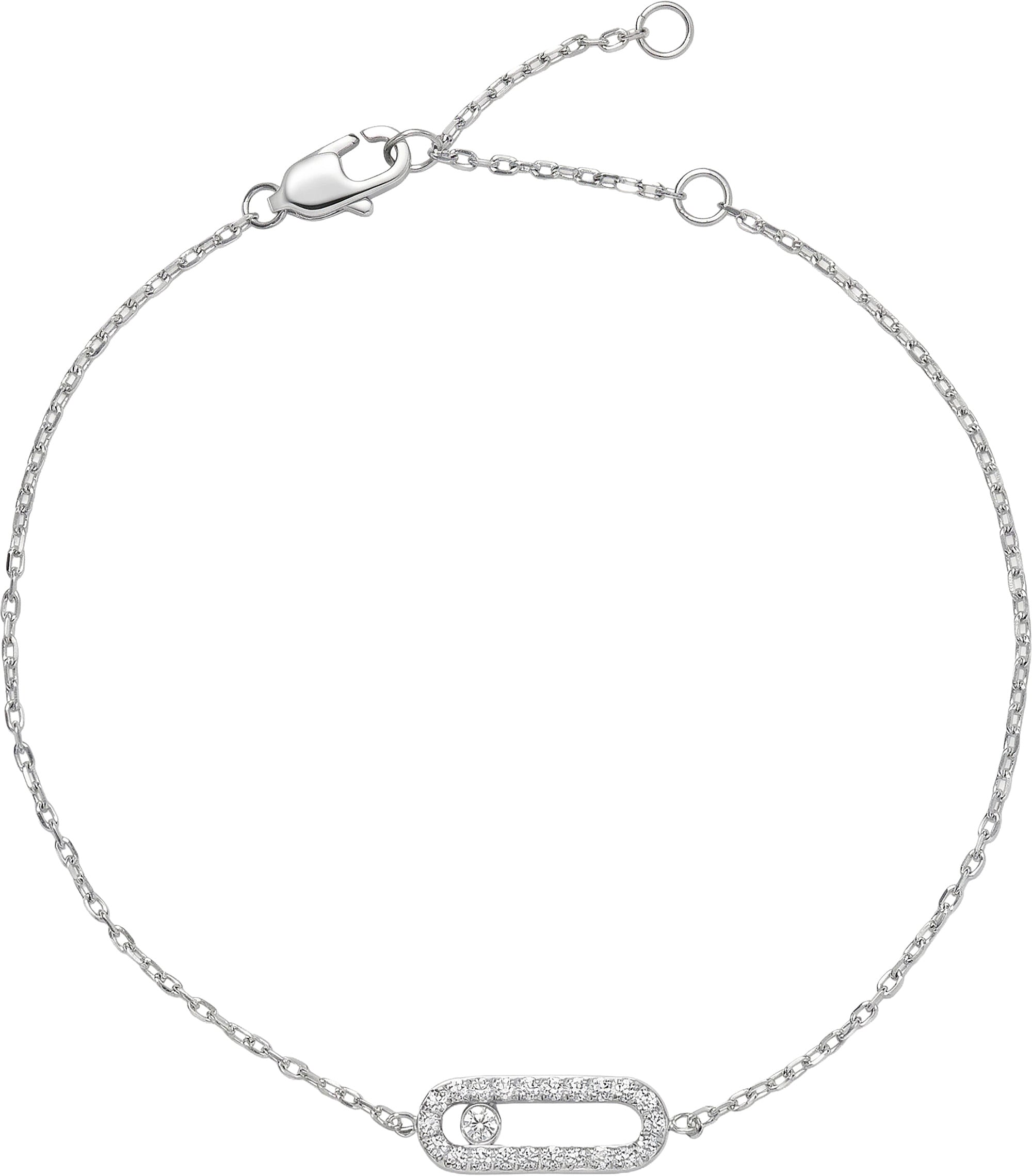 Jacques Lemans Edelstahlarmband »Oval« mit Zirkonia (synth.)