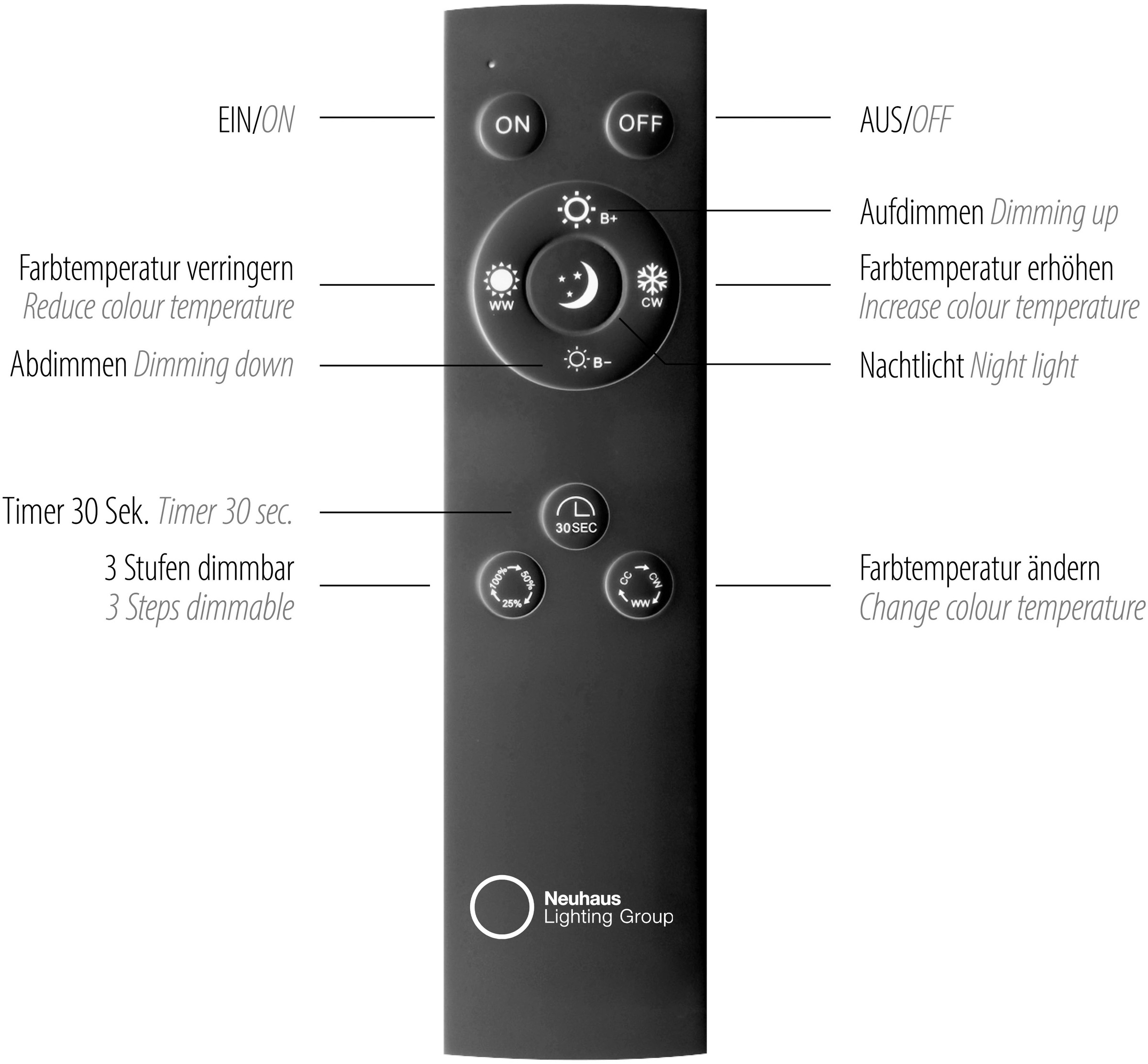 Neuhaus PURE LED Stehlampe »PURE Mira« LED-Board 1 Stk. warmweiß - kaltweiß Dimmbar, CCT, Fußschalter, Fernbedienung, drehbar