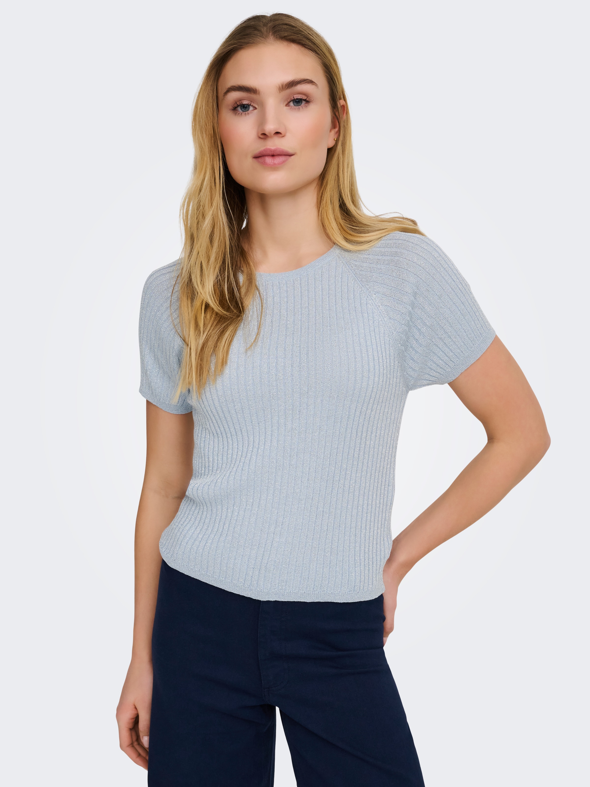 Jdy Kurzarmpullover "Jdybodilla S/S Glitter Pullover Knt Noos" Mit Glitzer-Effekt