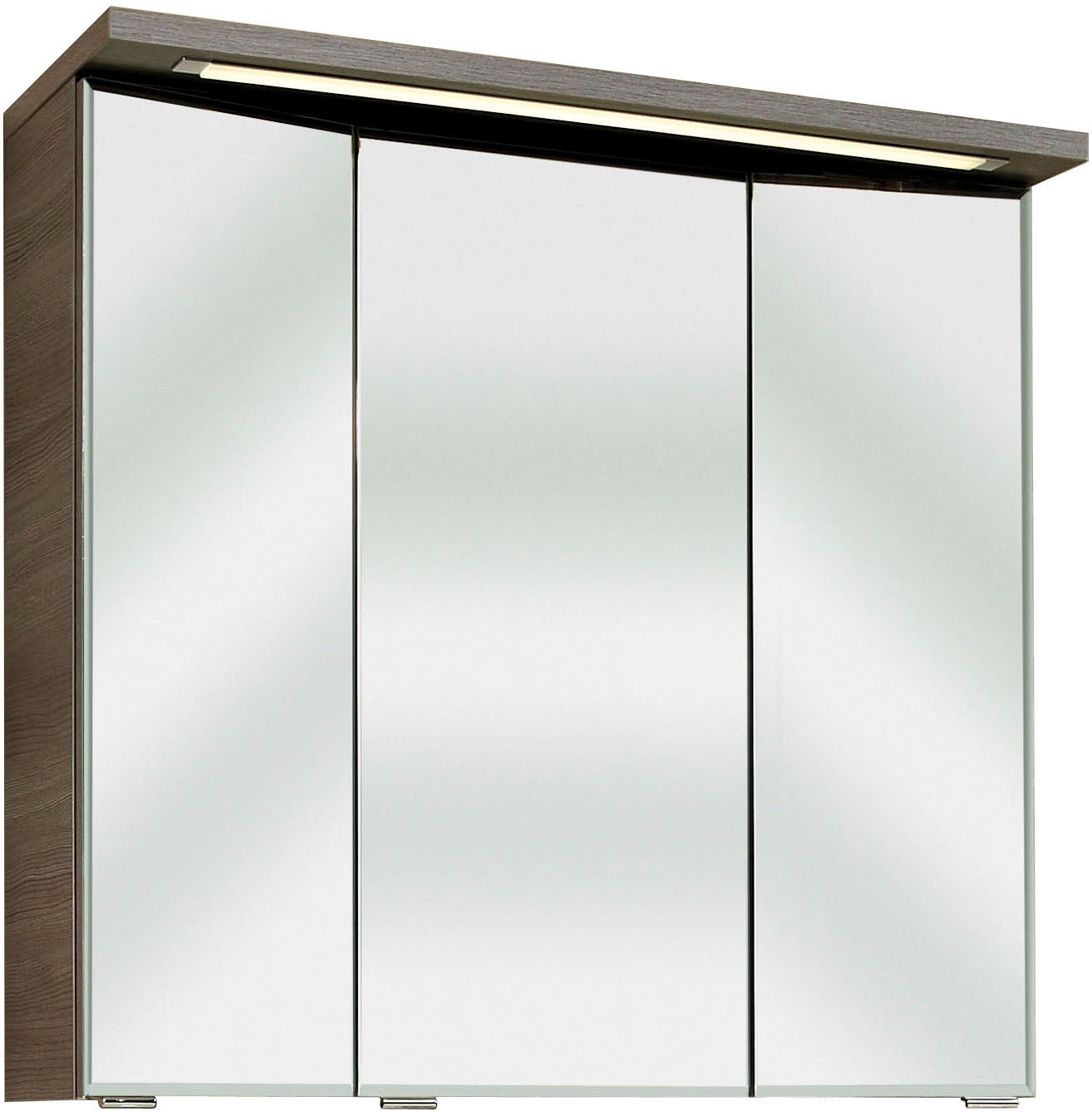 Saphir Badmöbel-Set »Trentino 2-teilig Glas-Waschtisch mit LED-Spiegelschrank«, (3 St.), Badmöbel-Set 77cm breit, inkl. Türdämpfer, 3 Türen, 2 Auszügen