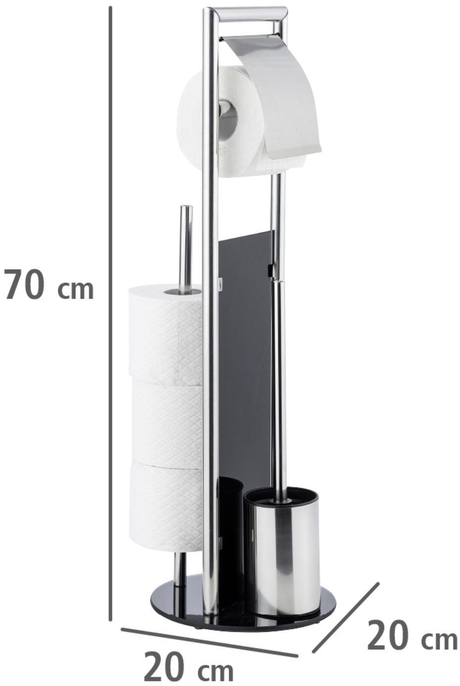 WENKO WC-Garnitur »Ravina« aus Edelstahl | Kunststoff | Sicherheitsglas