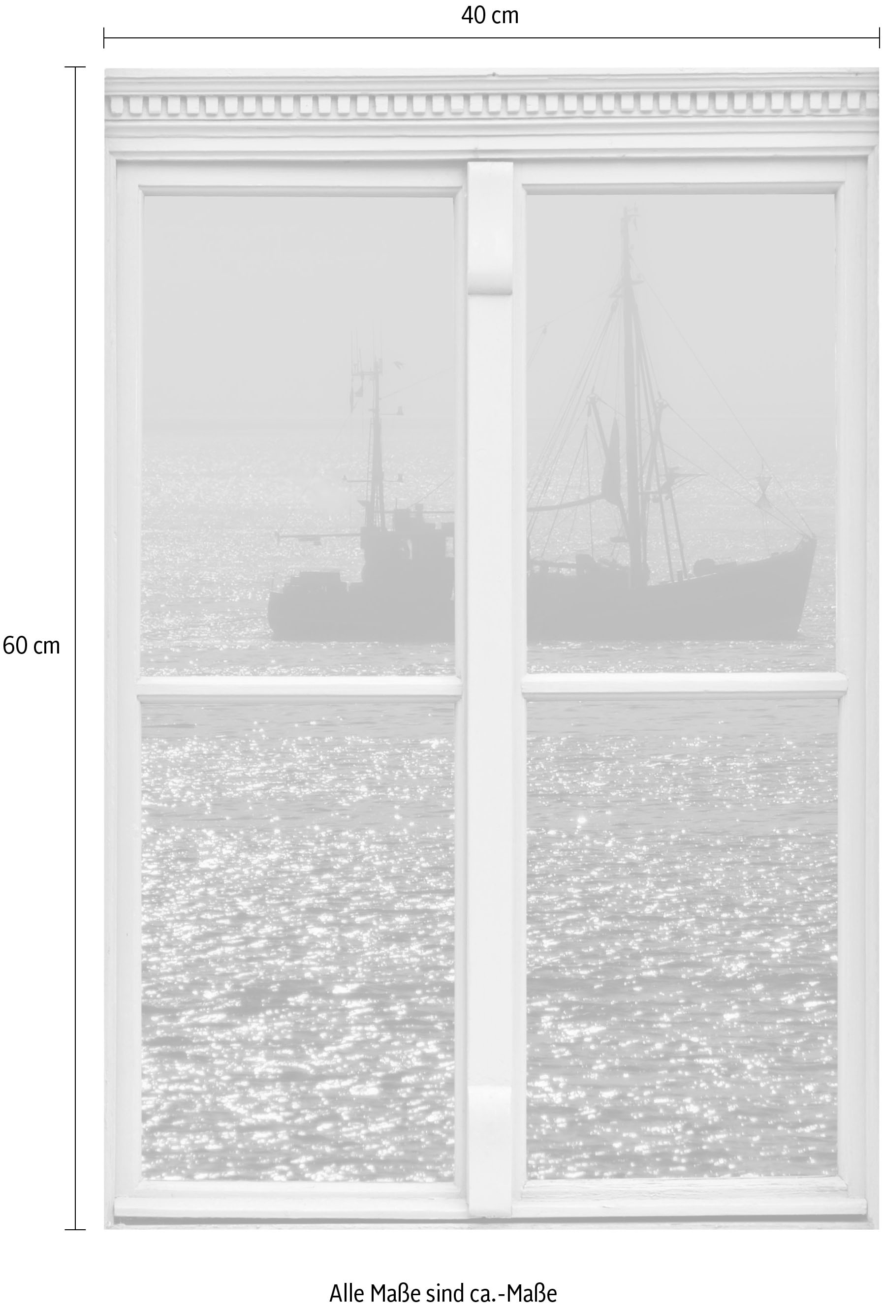 queence Wandsticker »Schiff«, Wandsticker, Wandbild, selbstklebend, 3D, Fenster
