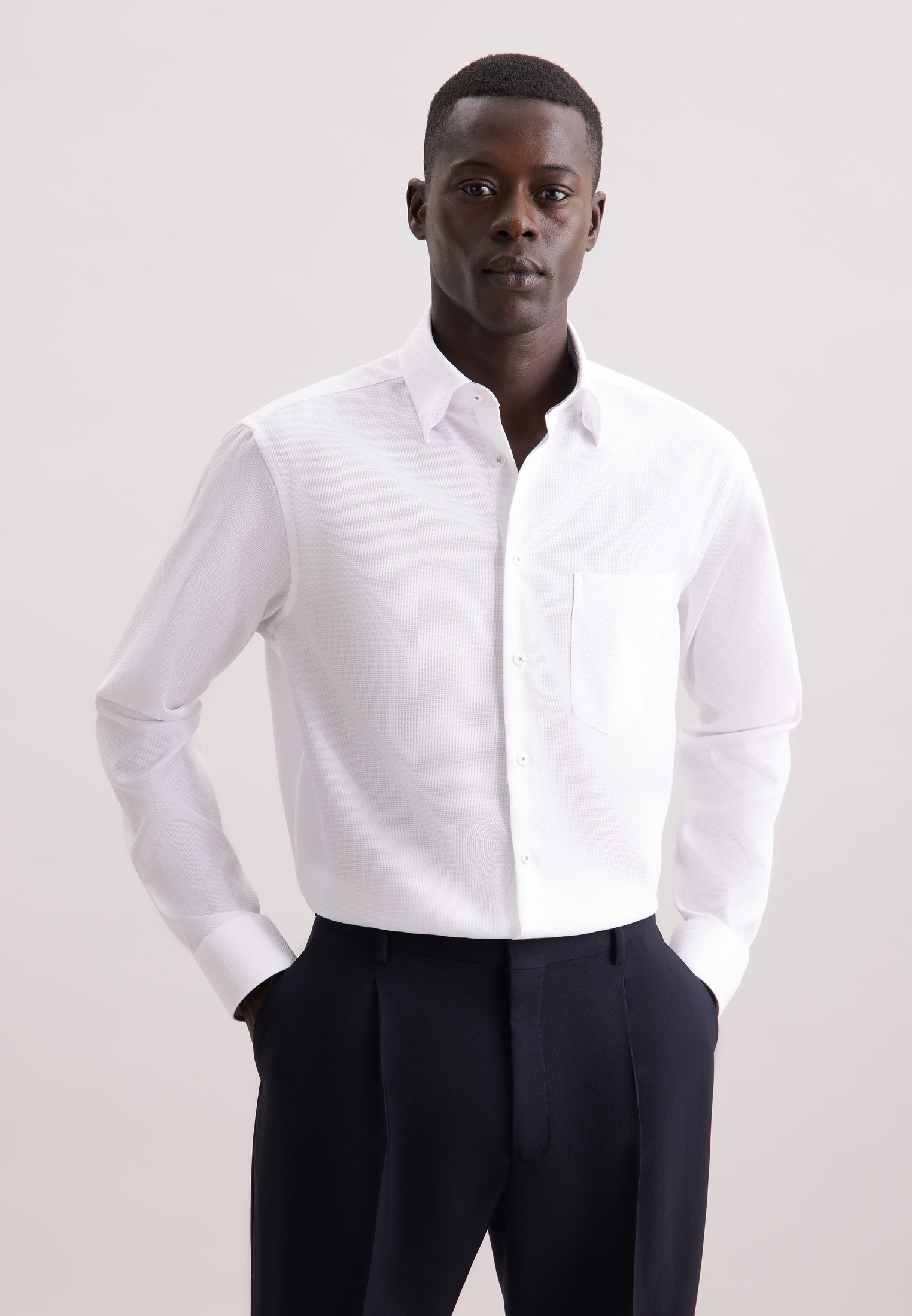 seidensticker Businesshemd "Schwarze Rose", Comfort 1/1 Covered-Button-Down günstig online kaufen