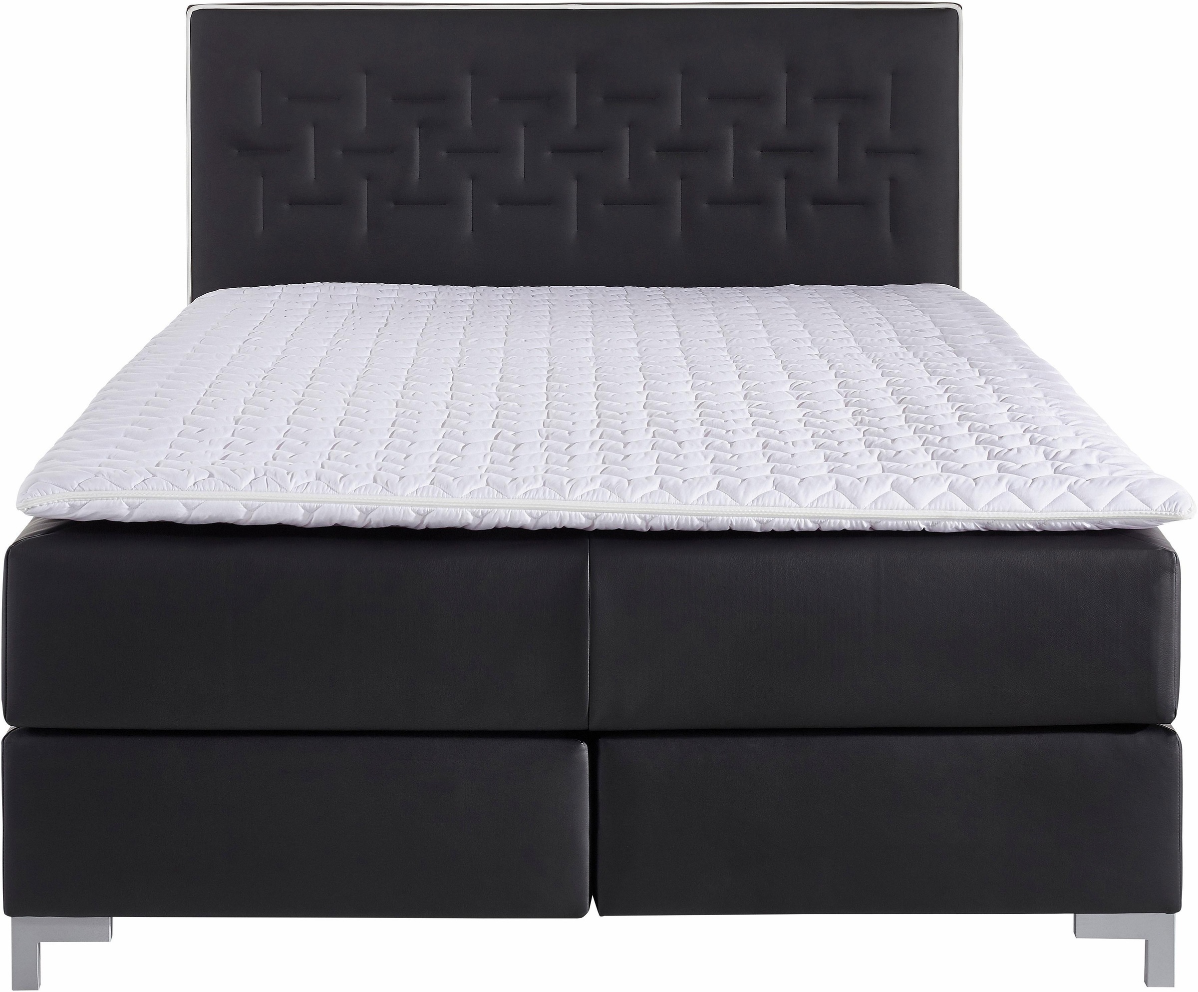 INOSIGN Boxspringbett »Coos«, mit besonderer Steppung im Kopfteil, 3 Matratzenarten, 2 Härtegrade