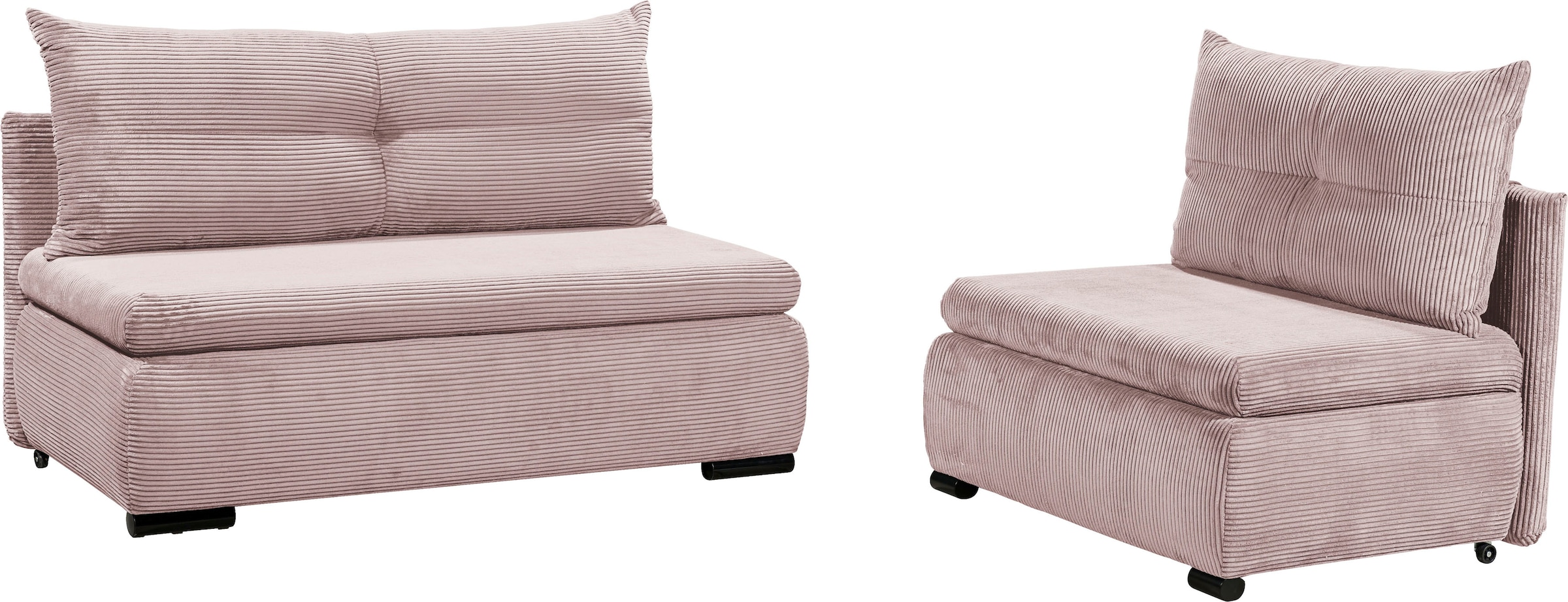 ED EXCITING DESIGN Schlafsofa »Charlie«, Schlafsessel mit Bettkasten & 1 Rückenkissen