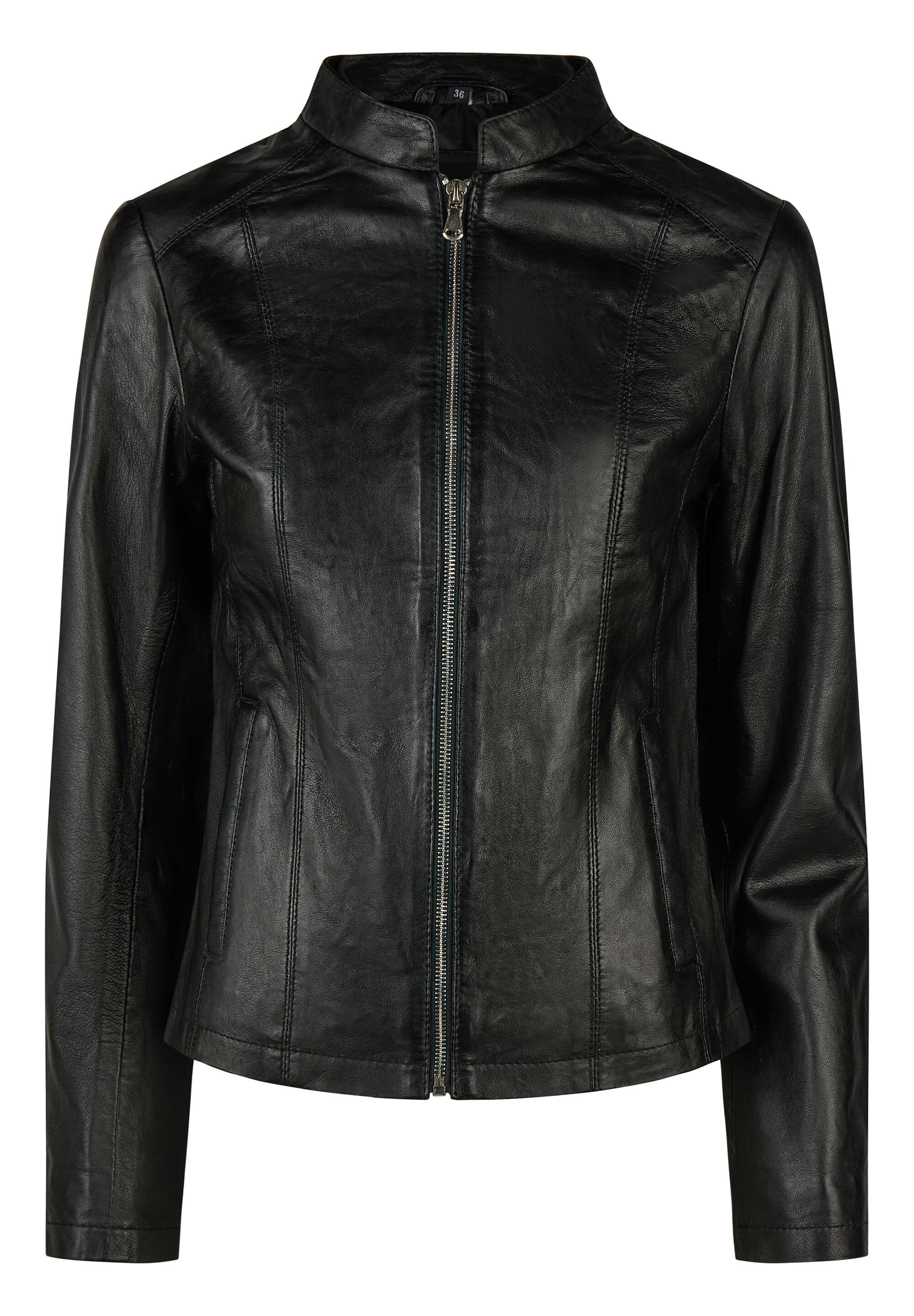 Apple of Eden Lederjacke "Apple of Eden Lederjacke" ohne Kapuze mit Stehkragen