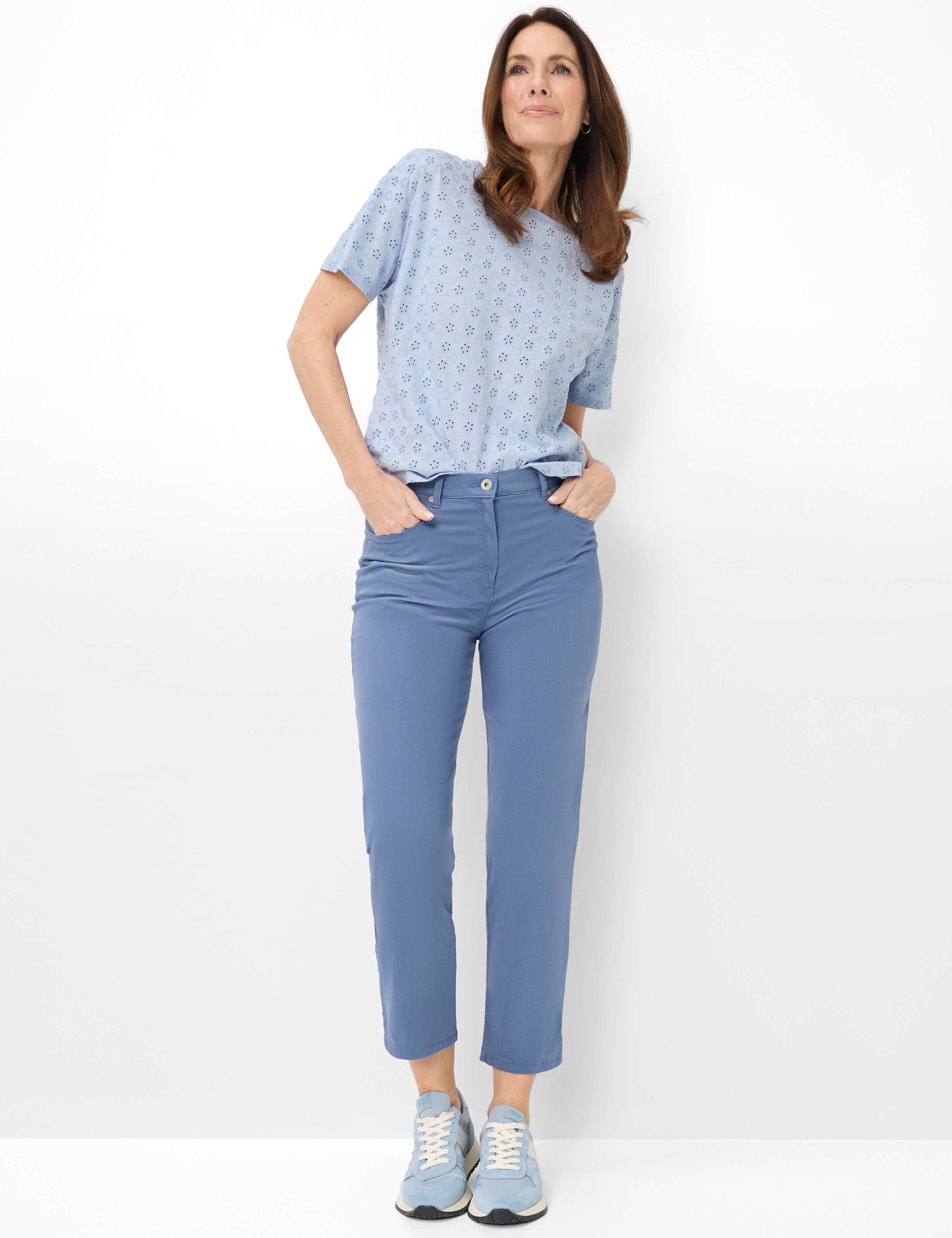 Raphaela by Brax Caren Women's Cotton Trousers Blue 48K 2