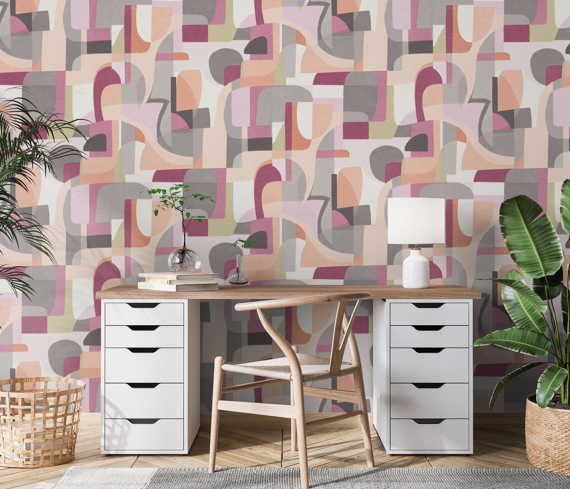 Erismann Vliestapete »Vliestapete FRAGMENT«, abstrakt-Retro-kontrastfarbene Details-colorblocking-mehrfarbig-geometrisch, Phthalate frei