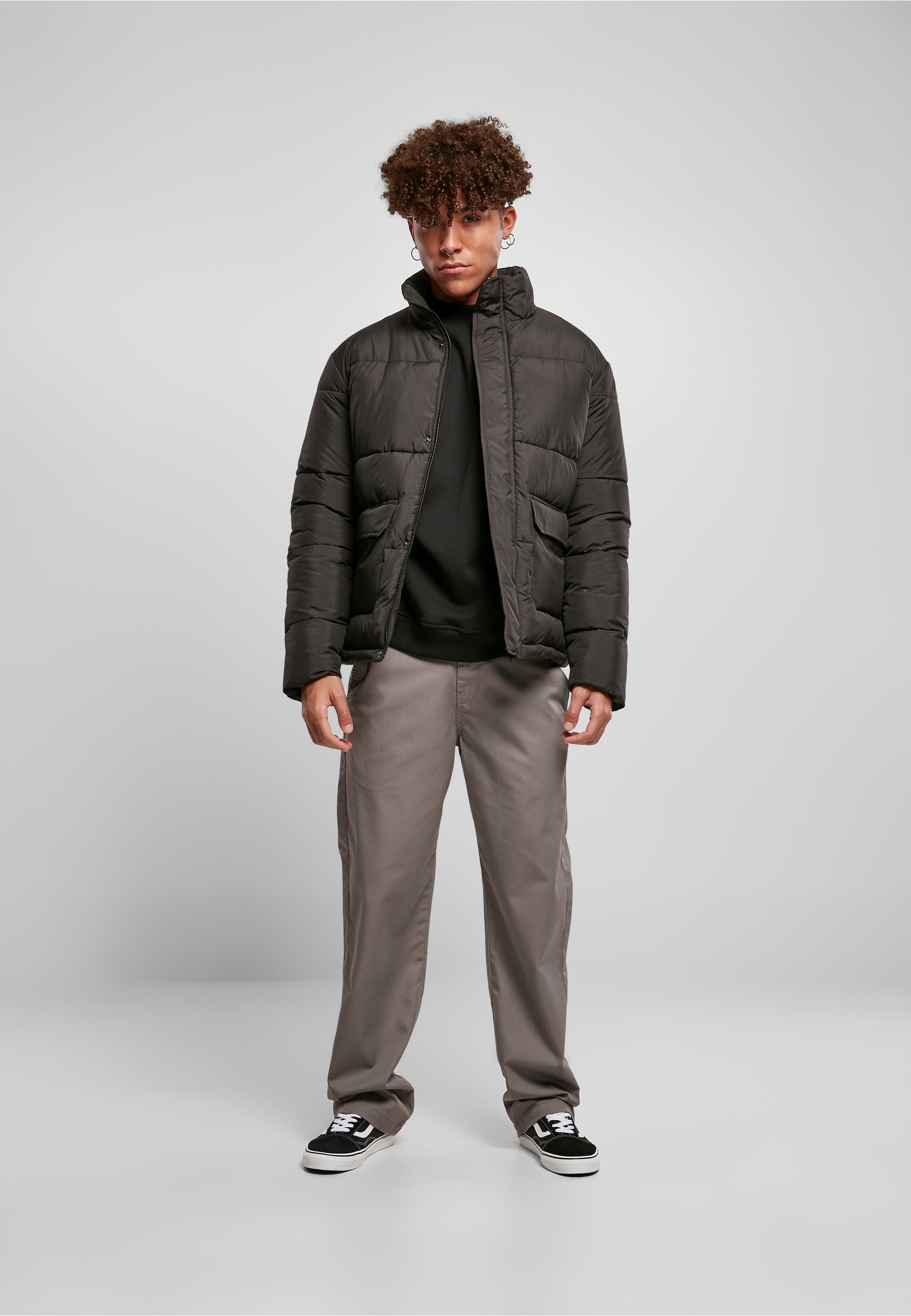 URBAN CLASSICS Winterjacke »Urban Classics Herren Short Puffer Jacket« 1 Stk. tlg. ohne Kapuze